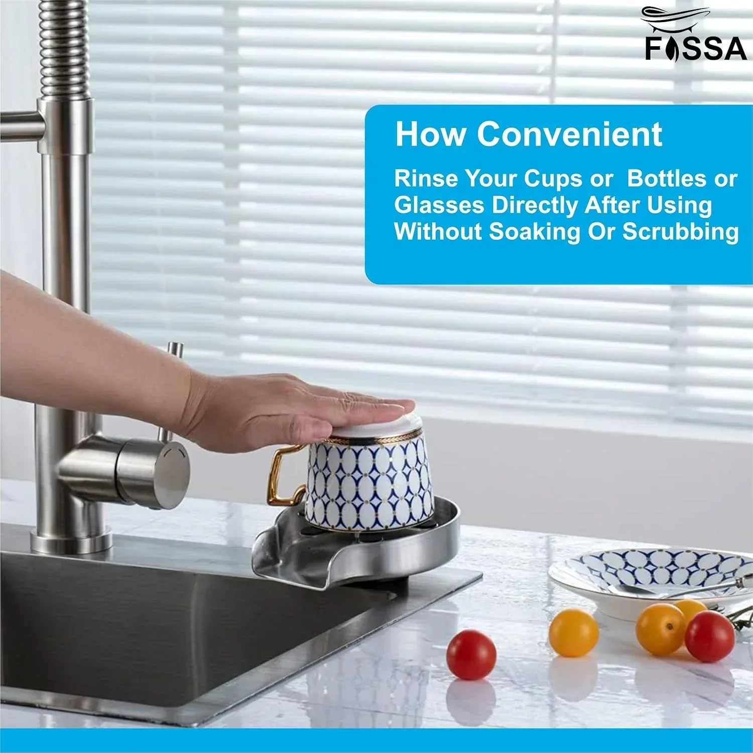Kitchen Sink Glass Rinser with Heavy Stainless Steel Full Body - Image 4