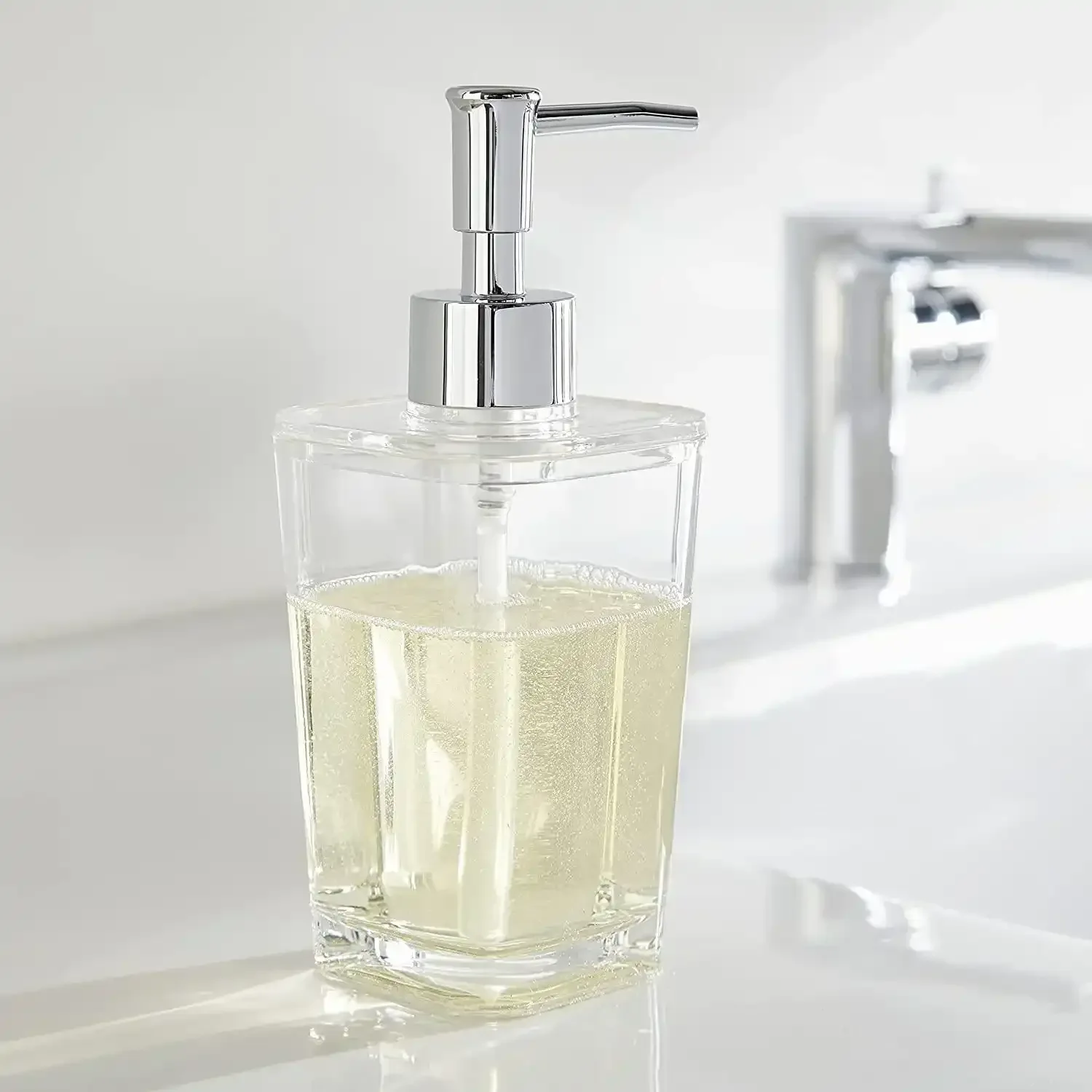 350ml Unbreakable Soap Dispenser White - Image 4