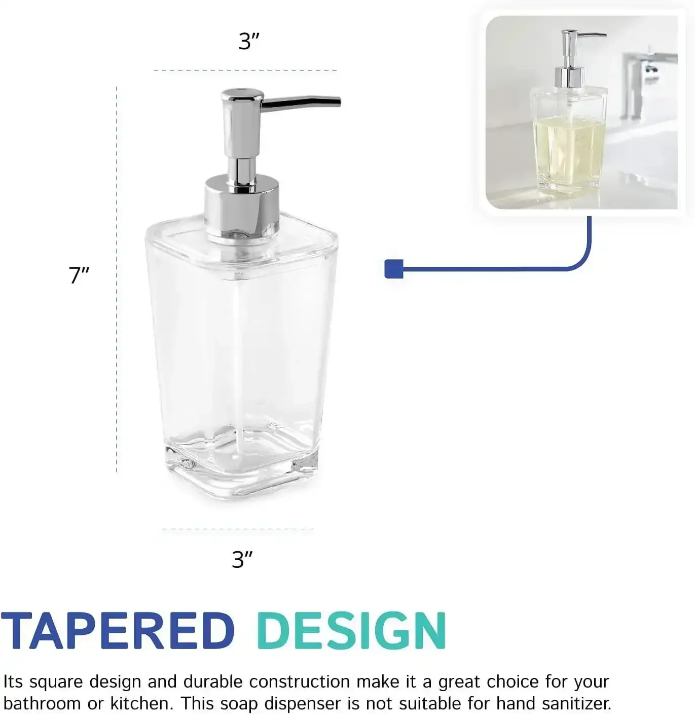 350ml Unbreakable Soap Dispenser White - Image 5