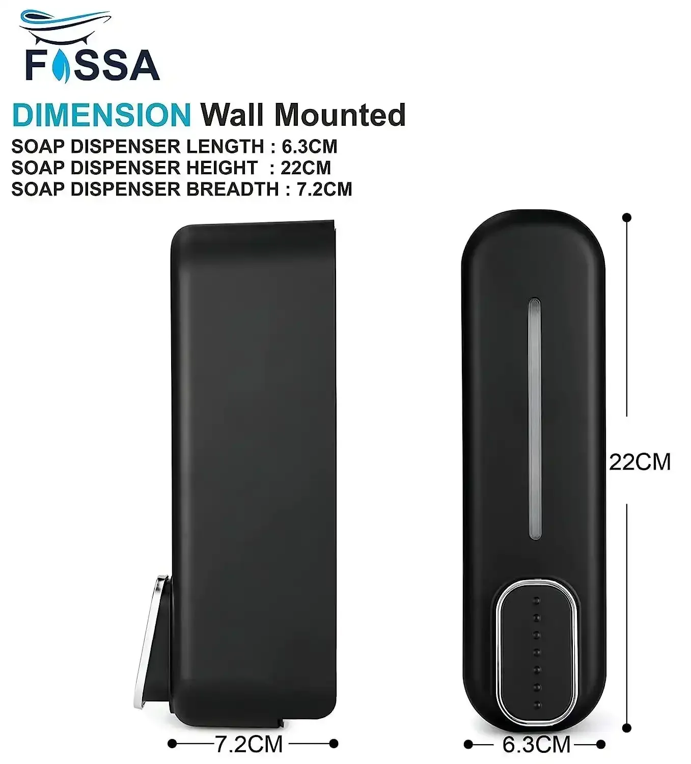 350 ml Wall Mounted Black manual Soap Dispenser - Image 2