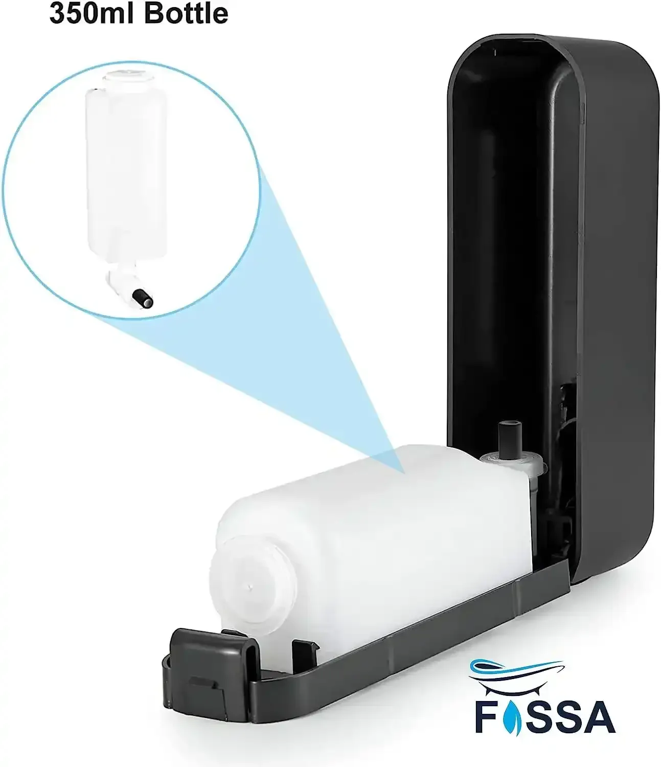 350 ml Wall Mounted Black manual Soap Dispenser - Image 5