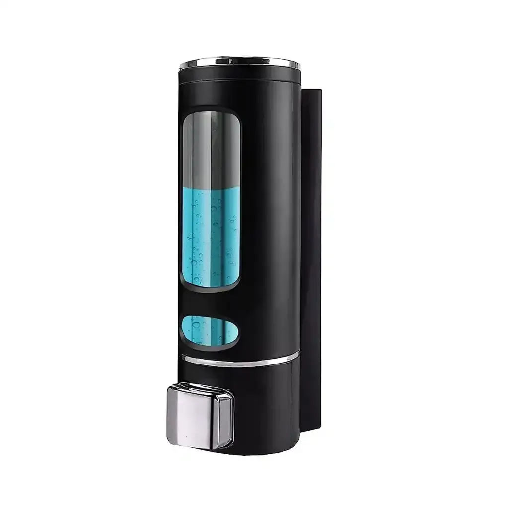 400 ml Wall Mounted Black Silver manual Soap Dispenser