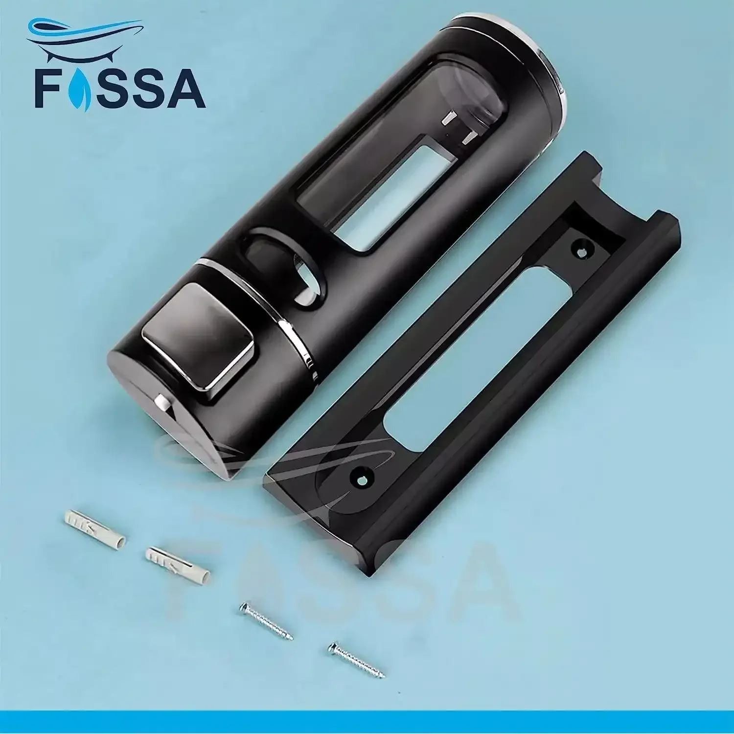 400 ml Wall Mounted Black Silver manual Soap Dispenser - Image 4