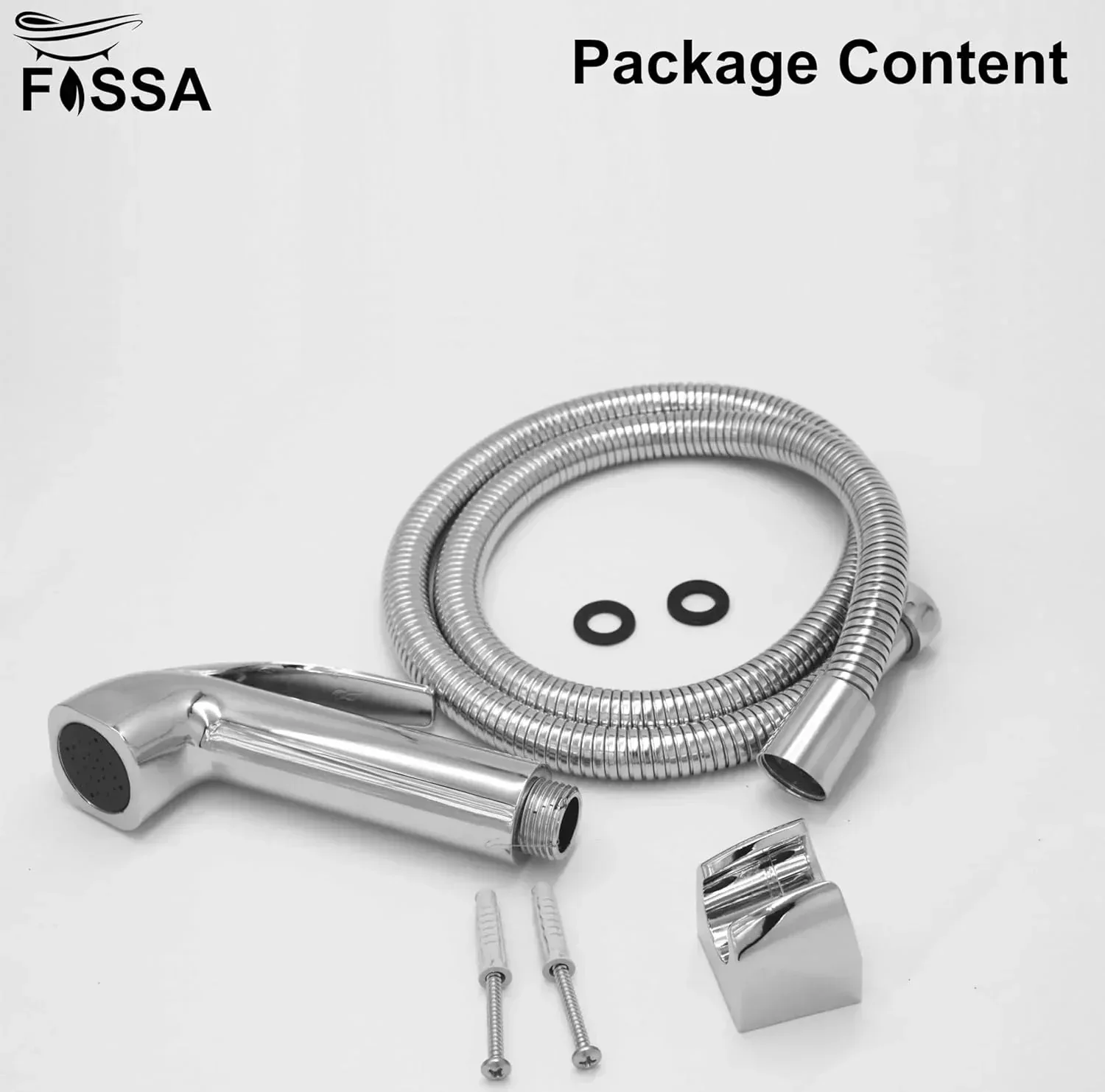 Health Faucet Bidet Sprayer Silver ABS Health Faucet with 1 Meter 304-Grade SS Hose Pipe & Hook - Image 3
