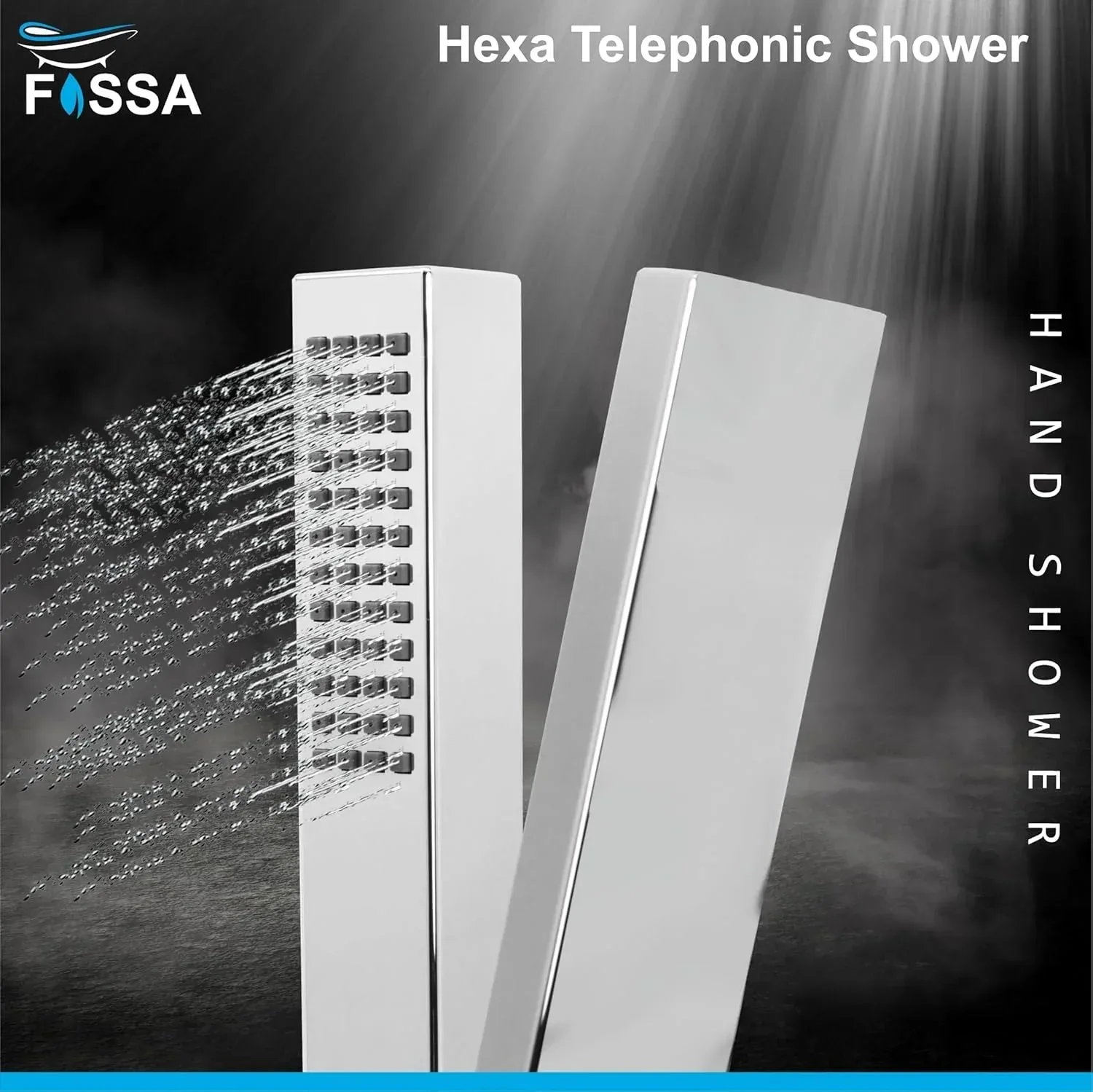 Hexa Abs Chrome Finish Hand Shower With 1.5 Meter 304- Grade Stainless Steel Hose Pipe & Hook - Image 6