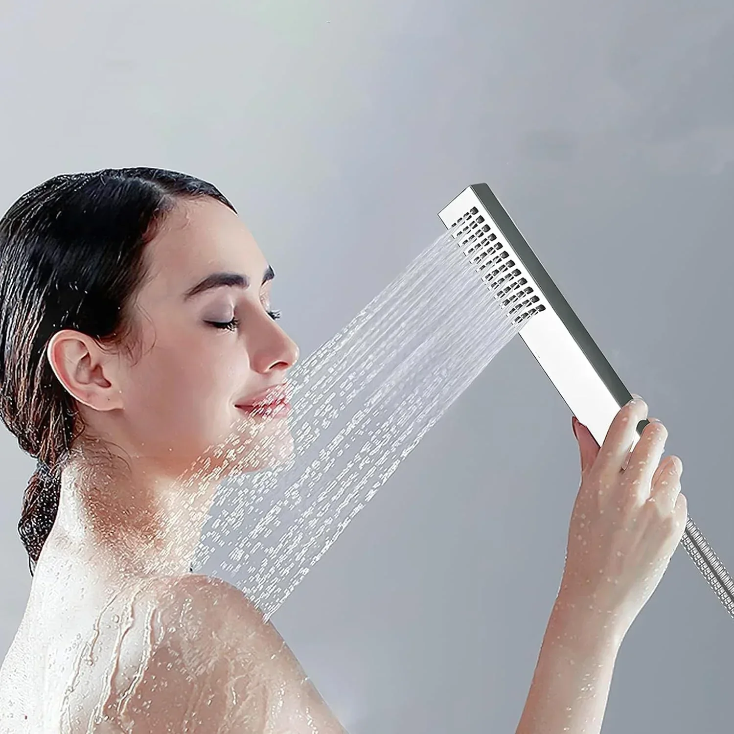 Hexa Abs Chrome Finish Hand Shower With 1.5 Meter 304- Grade Stainless Steel Hose Pipe & Hook - Image 8