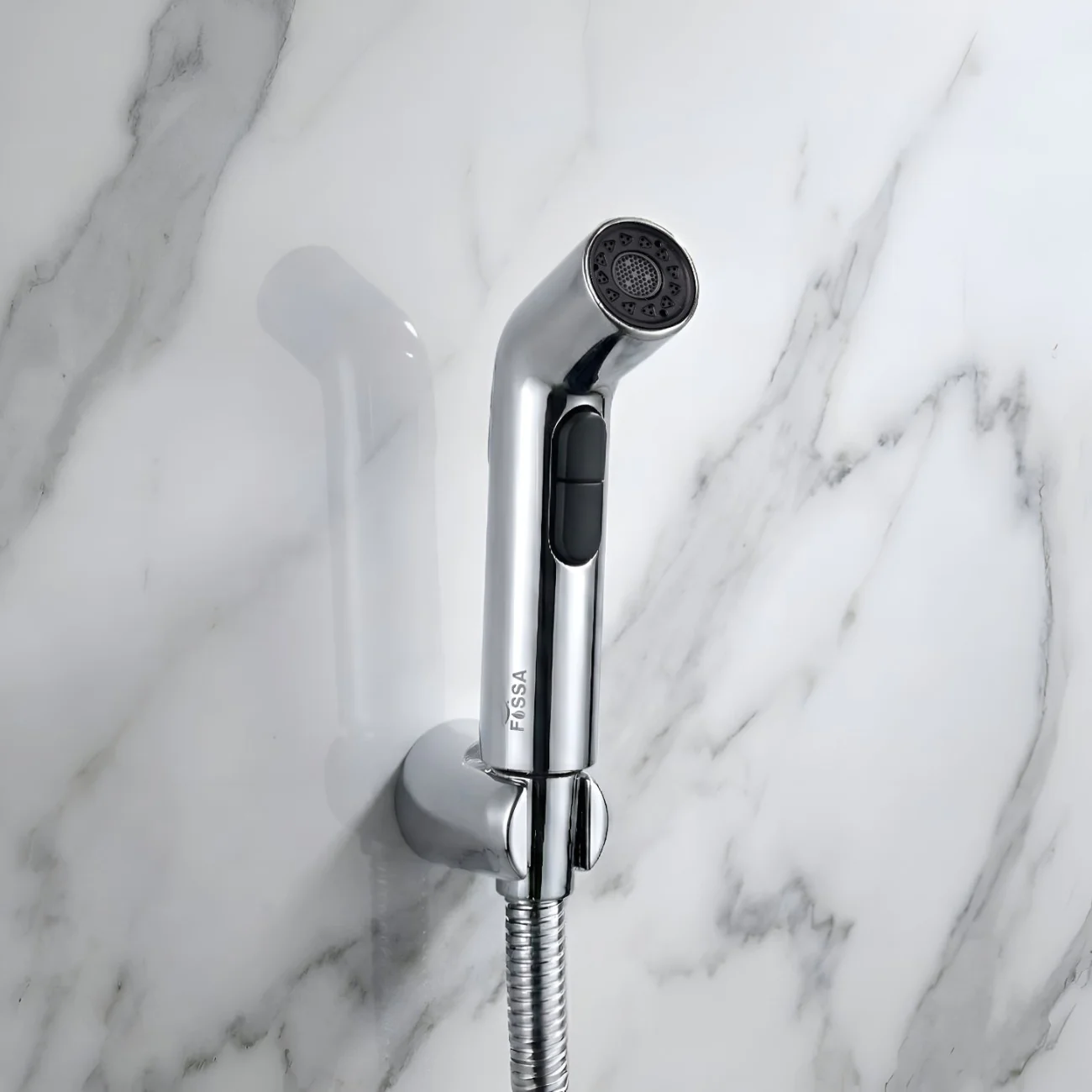 Hydra Silver ABS Health Faucet with 1 Meter 304-Grade SS Hose Pipe & Hook