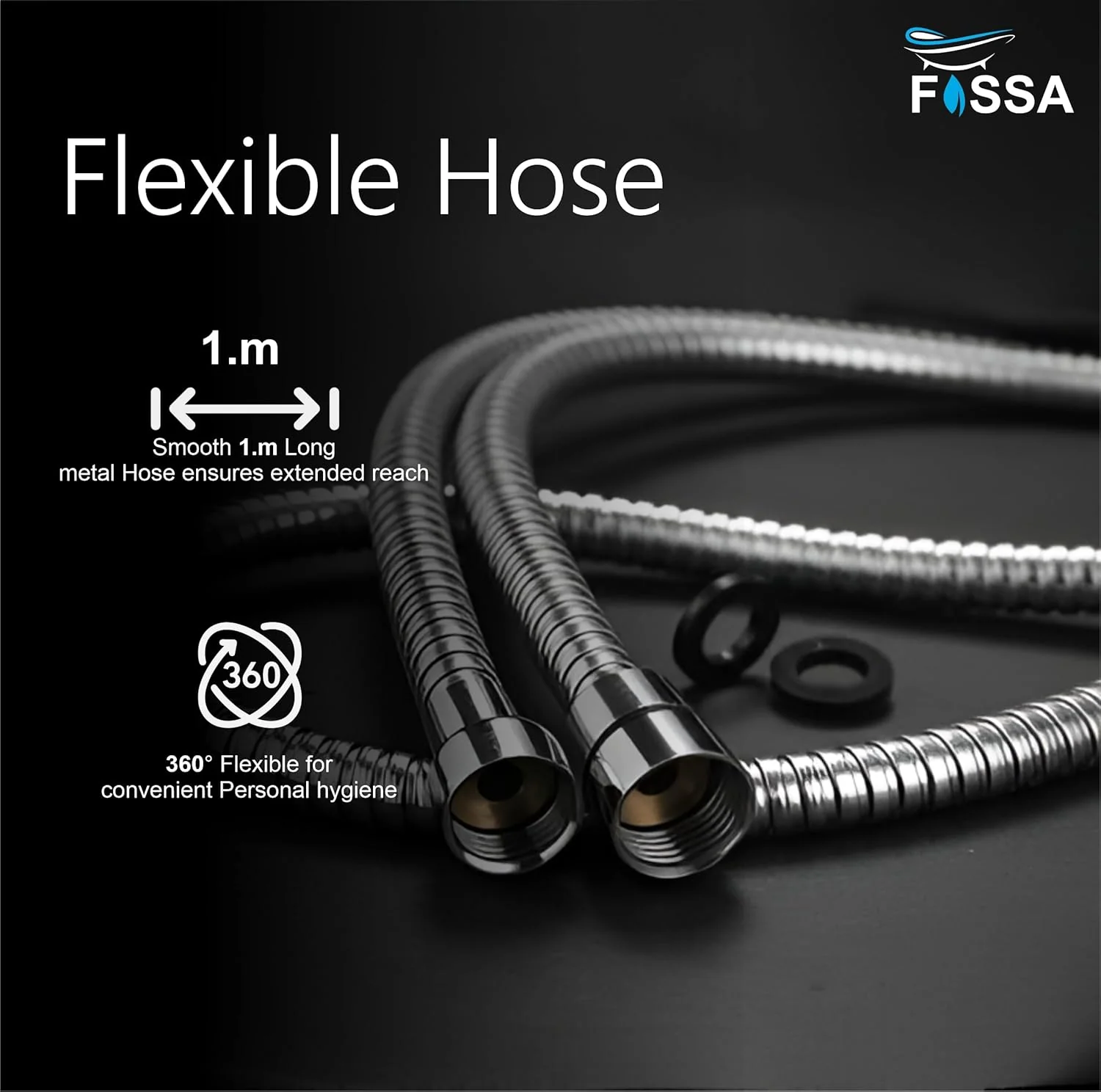 Hydra Silver ABS Health Faucet with 1 Meter 304-Grade SS Hose Pipe & Hook - Image 7