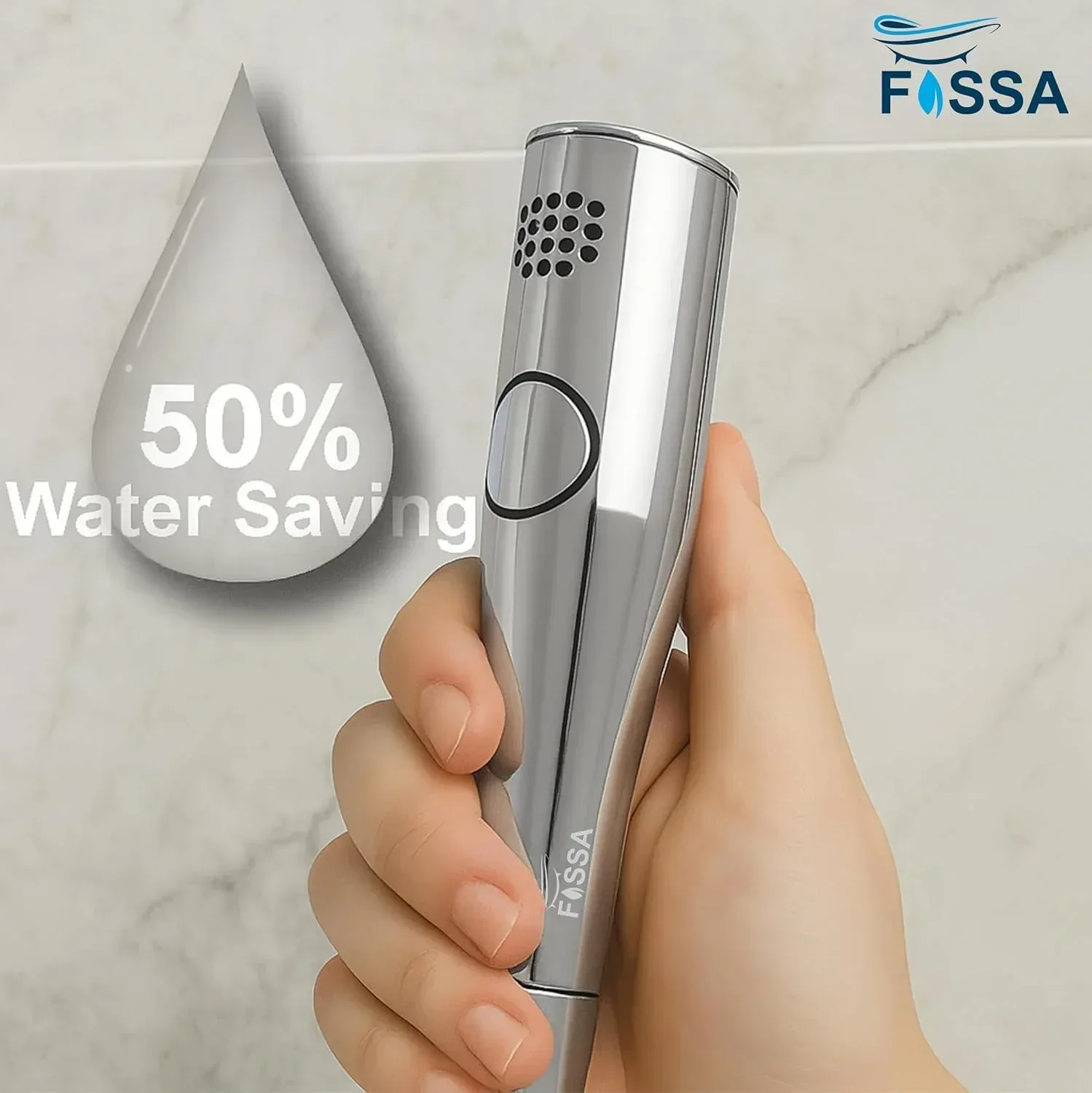 Italian Silver ABS Health Faucet with 1 Meter 304-Grade SS Hose Pipe & Hook - Image 4