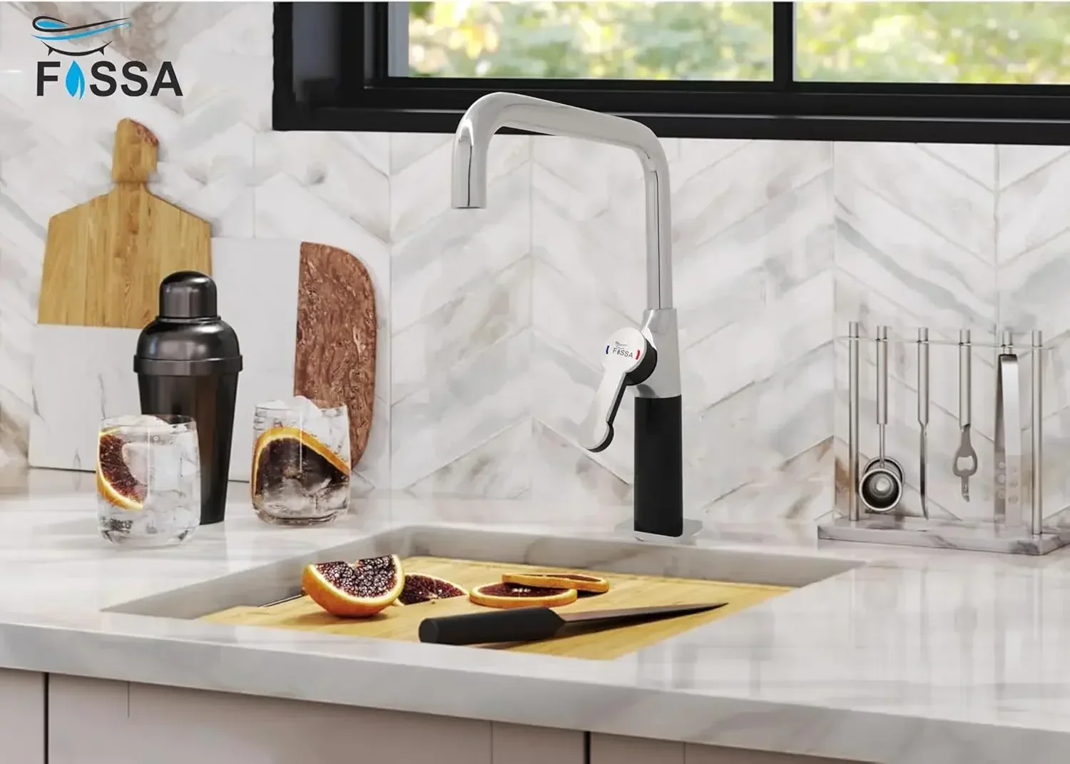 Italian Single-Flow 360° Hot & Cold Brass Stainless Steel Kitchen Mixer Faucet Chrome - Image 7