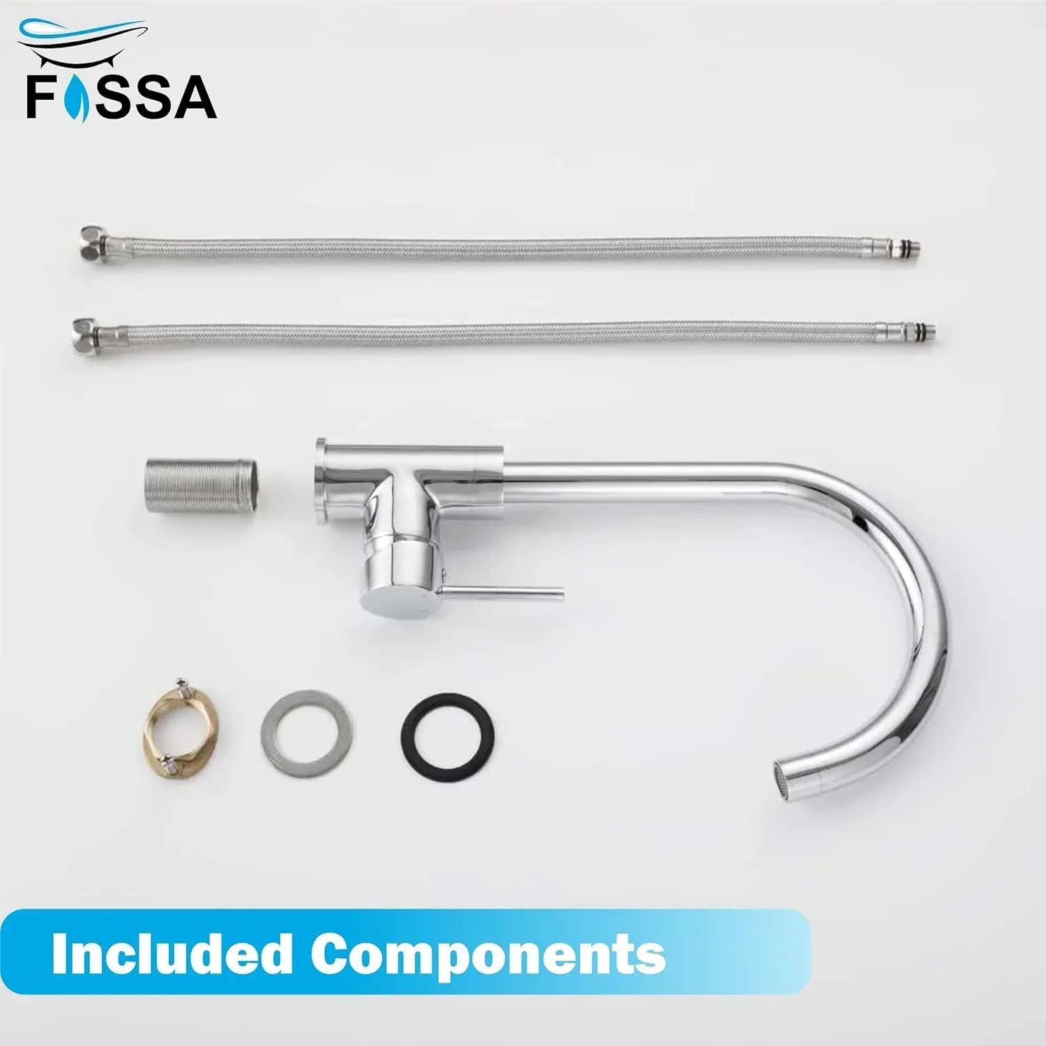 J Bend High-Pressure Kitchen Faucet – 360° Swivel, Chrome Finish - Image 7