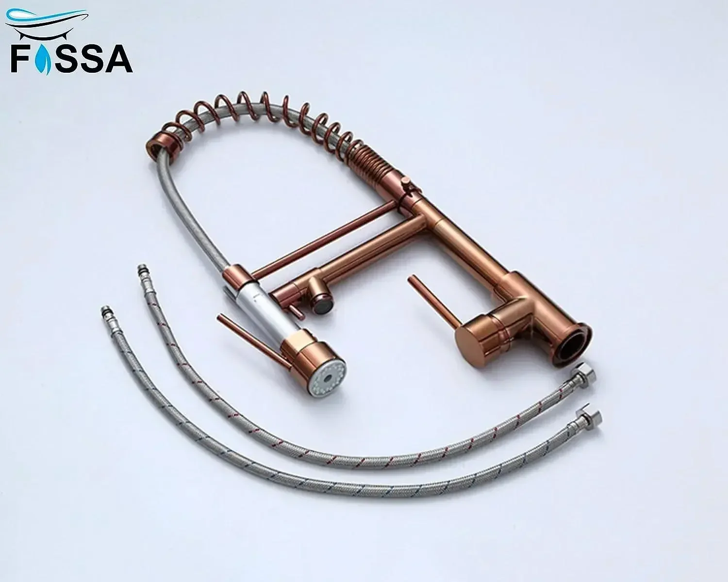 Spring Kitchen Sink Mixer Tap with Pull-Down Sprayer Rose Gold 360° Hot & Cold - Image 6