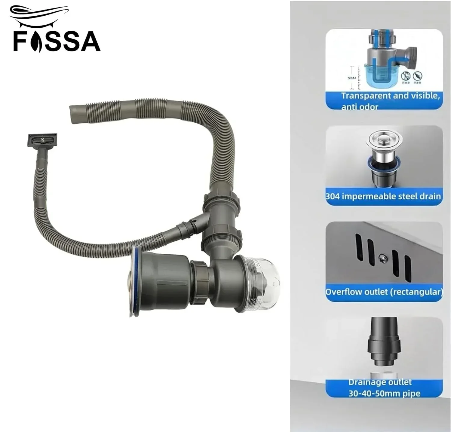 Waste Drain pipe with couplling waterfall kitchen sink - Image 5