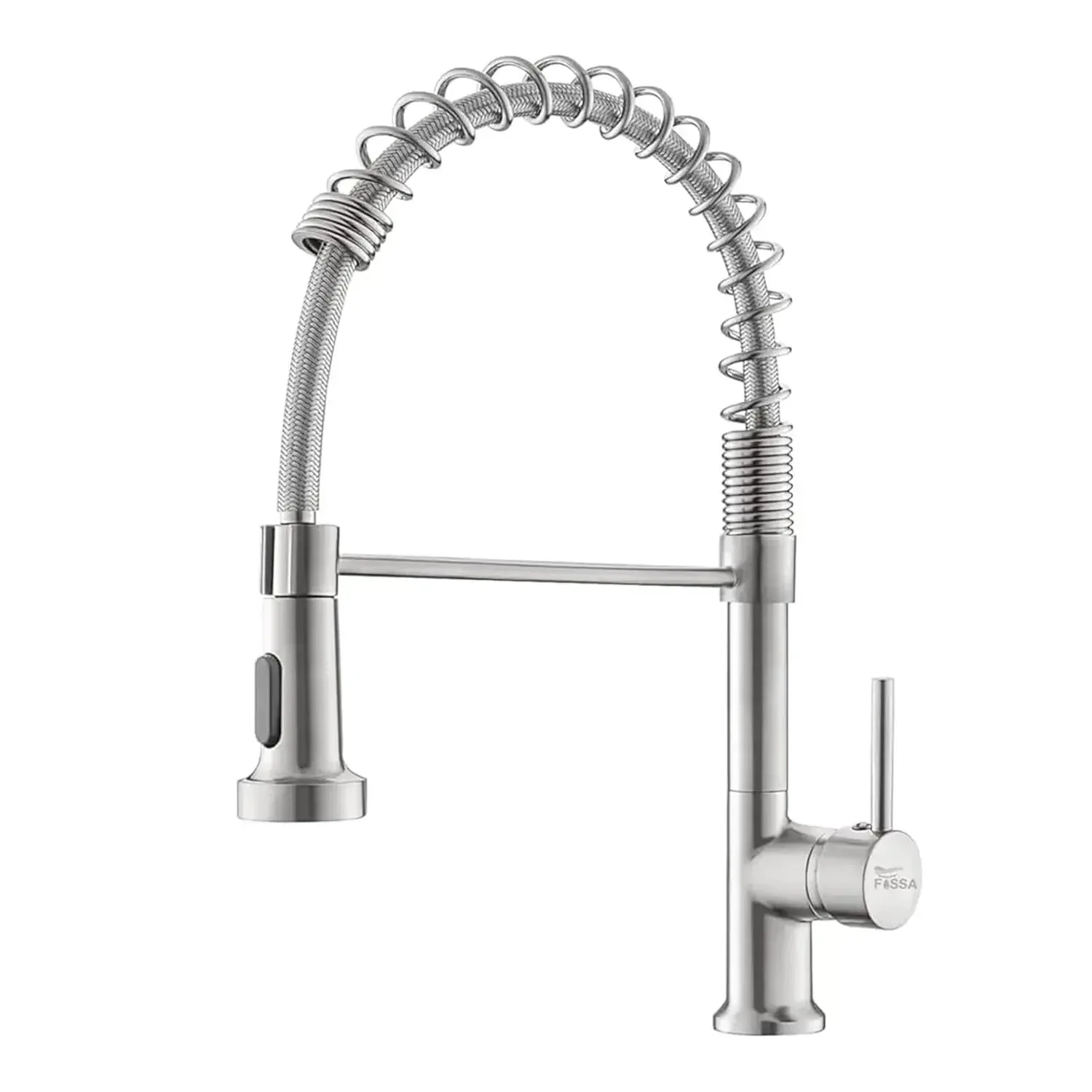 Single-Flow Pull-Down 360° Hot & Cold Brushed Nikal Kitchen Mixer Faucet Silver