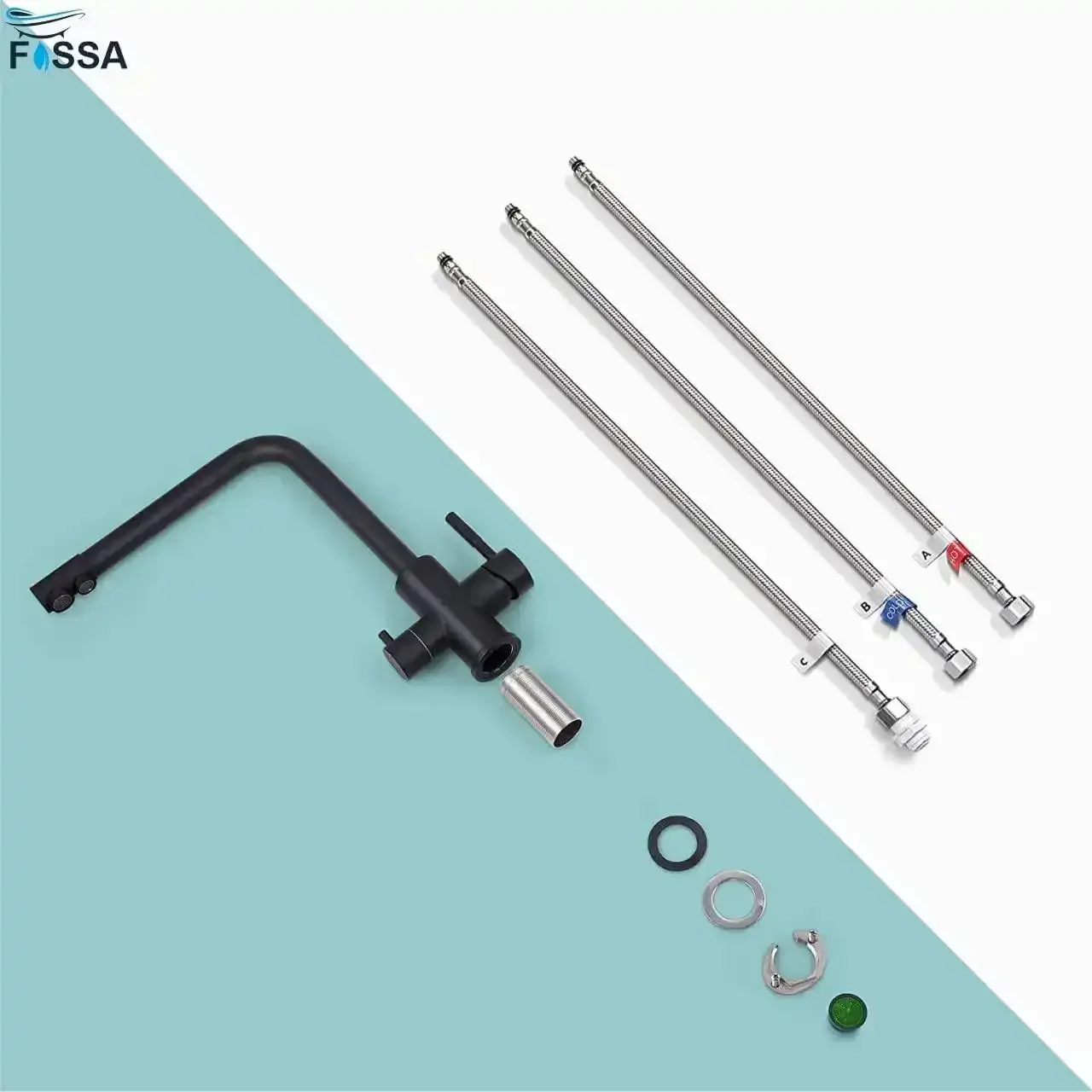 Fossa 3-Way Kitchen Tap, 360° Swivel, Kitchen Mixer Tap for, 3-in-1 High Pressure Tap, Drinking Tap with Hot & Cold Water - Image 6