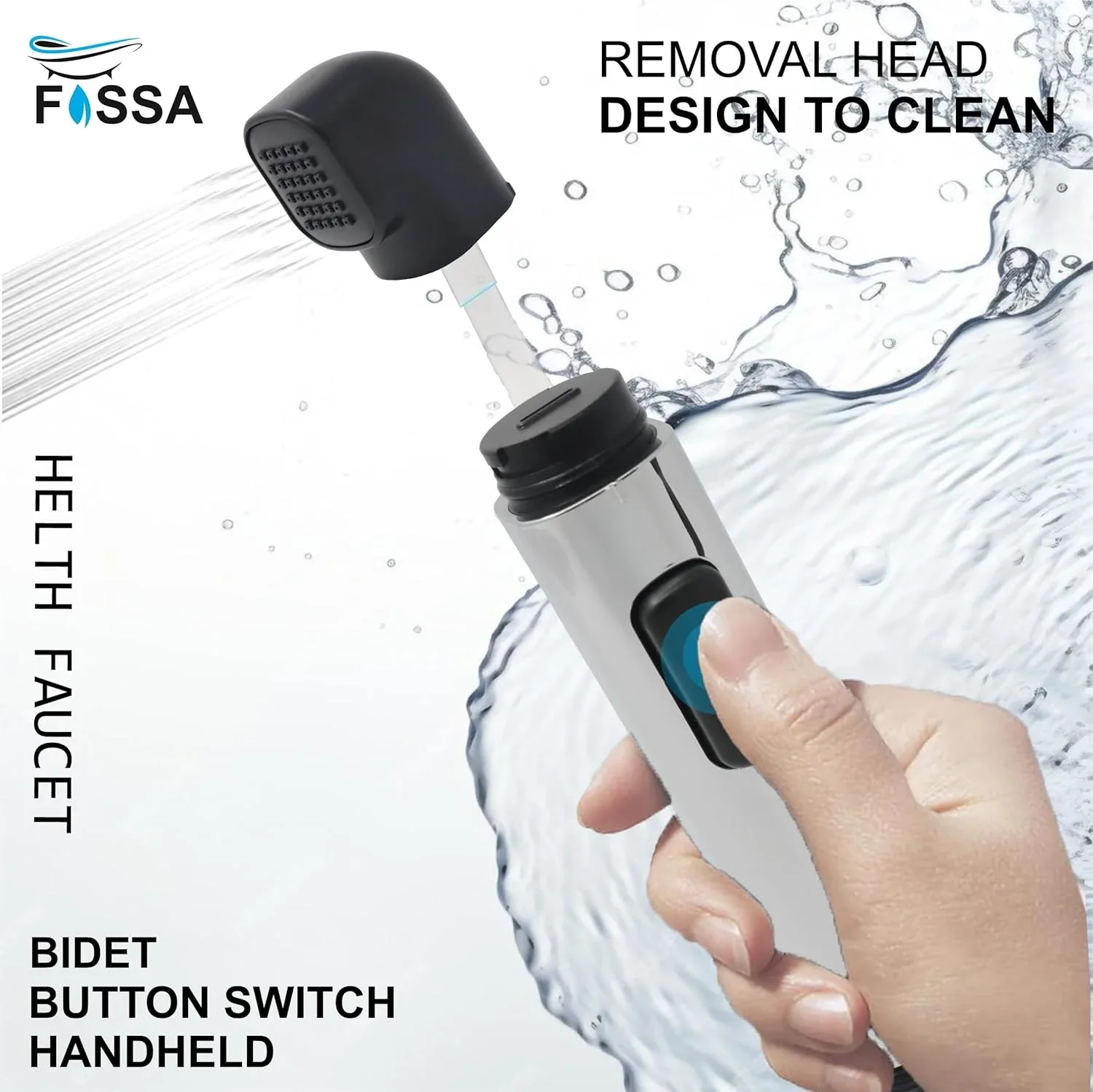 Krave Black ABS Dual Function Health Faucet with 1 Meter 304-Grade SS Hose Pipe & Hook - Image 2