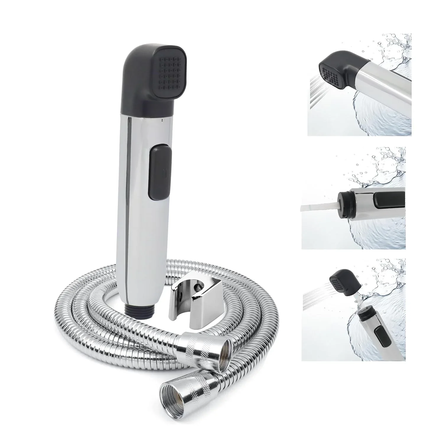 Krave Black ABS Dual Function Health Faucet with 1 Meter 304-Grade SS Hose Pipe & Hook - Image 7