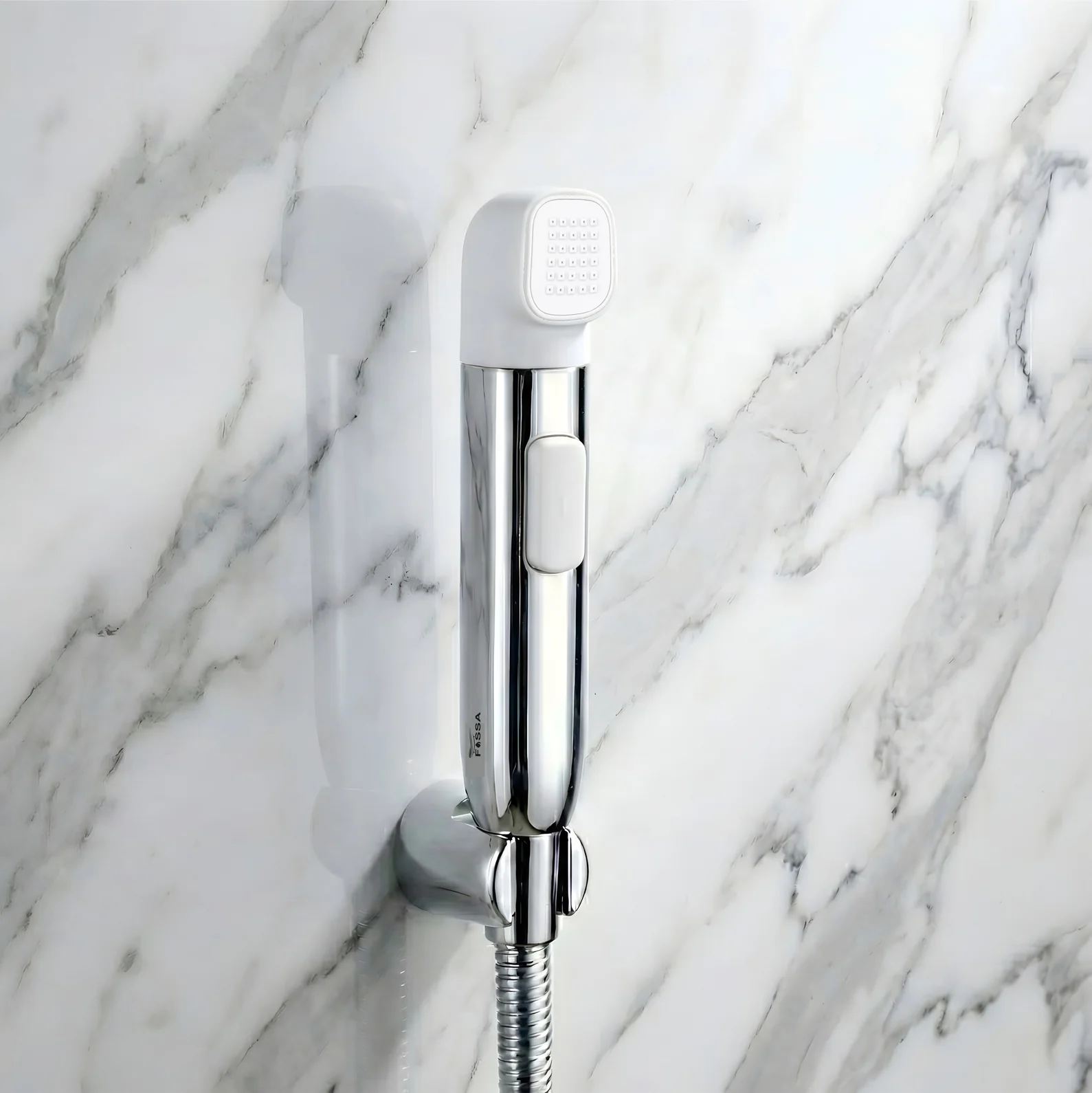 Krave White ABS Dual Function Health Faucet with 1 Meter 304-Grade SS Hose Pipe & Hook
