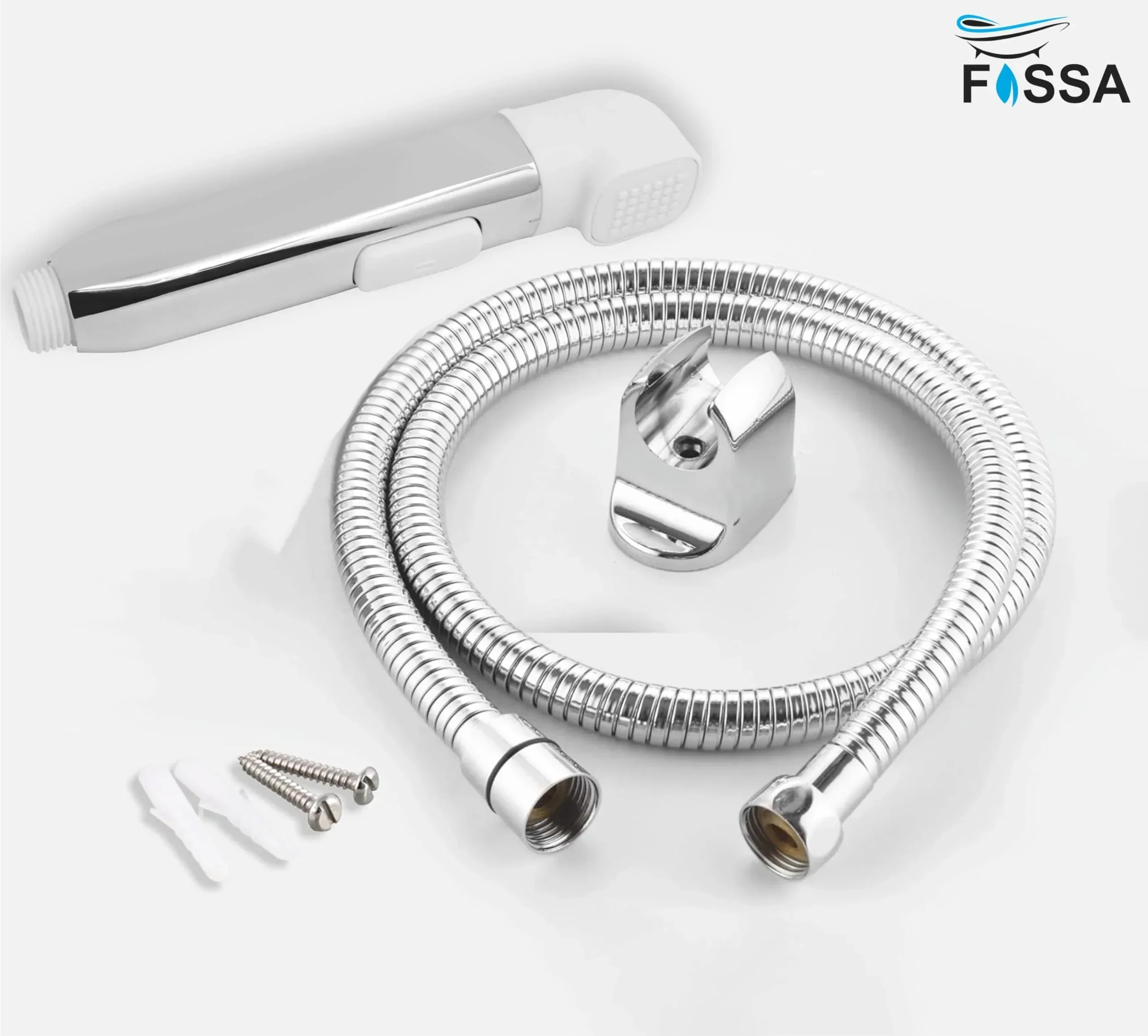 Krave White ABS Dual Function Health Faucet with 1 Meter 304-Grade SS Hose Pipe & Hook - Image 2
