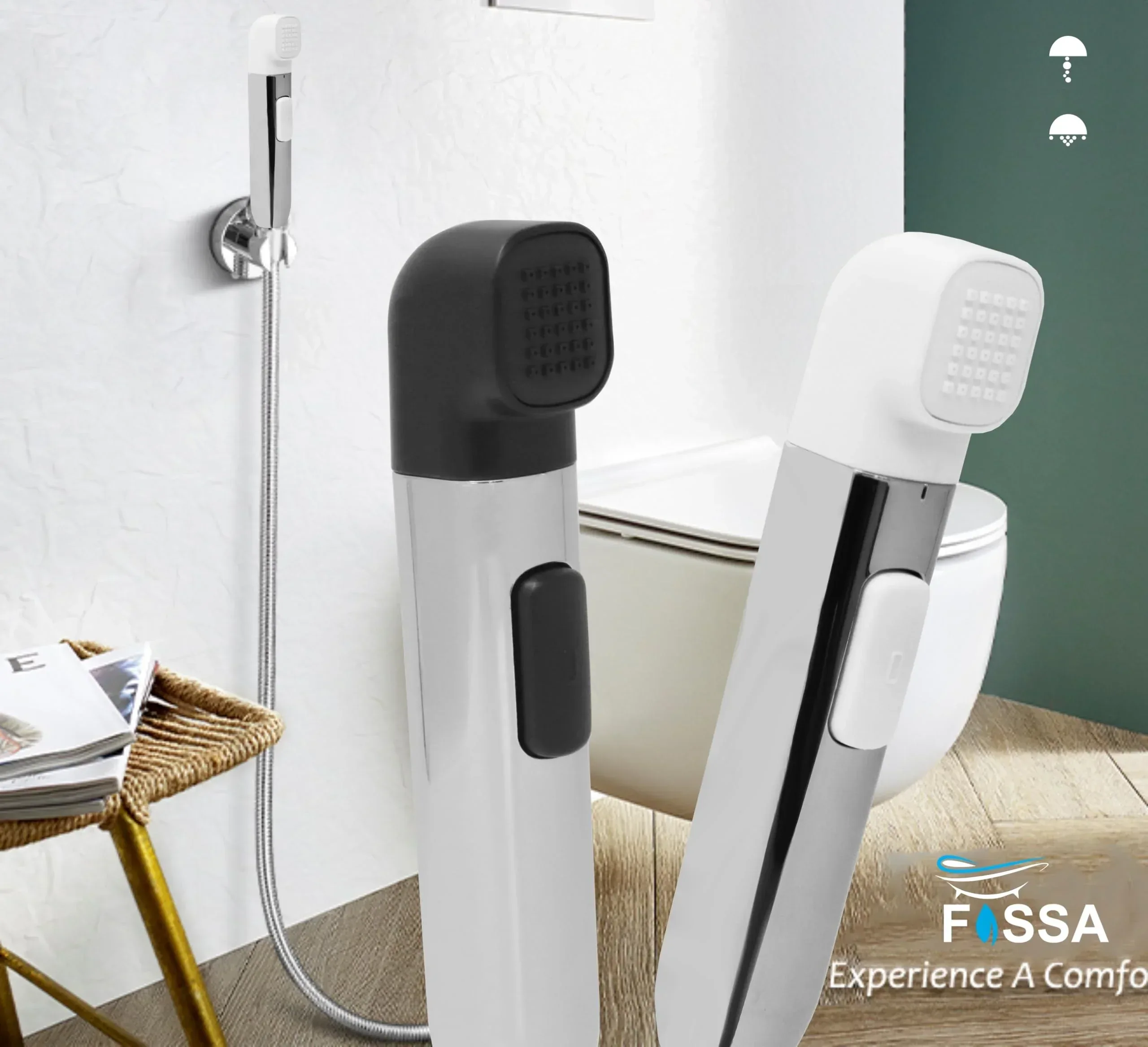 Krave White ABS Dual Function Health Faucet with 1 Meter 304-Grade SS Hose Pipe & Hook - Image 6