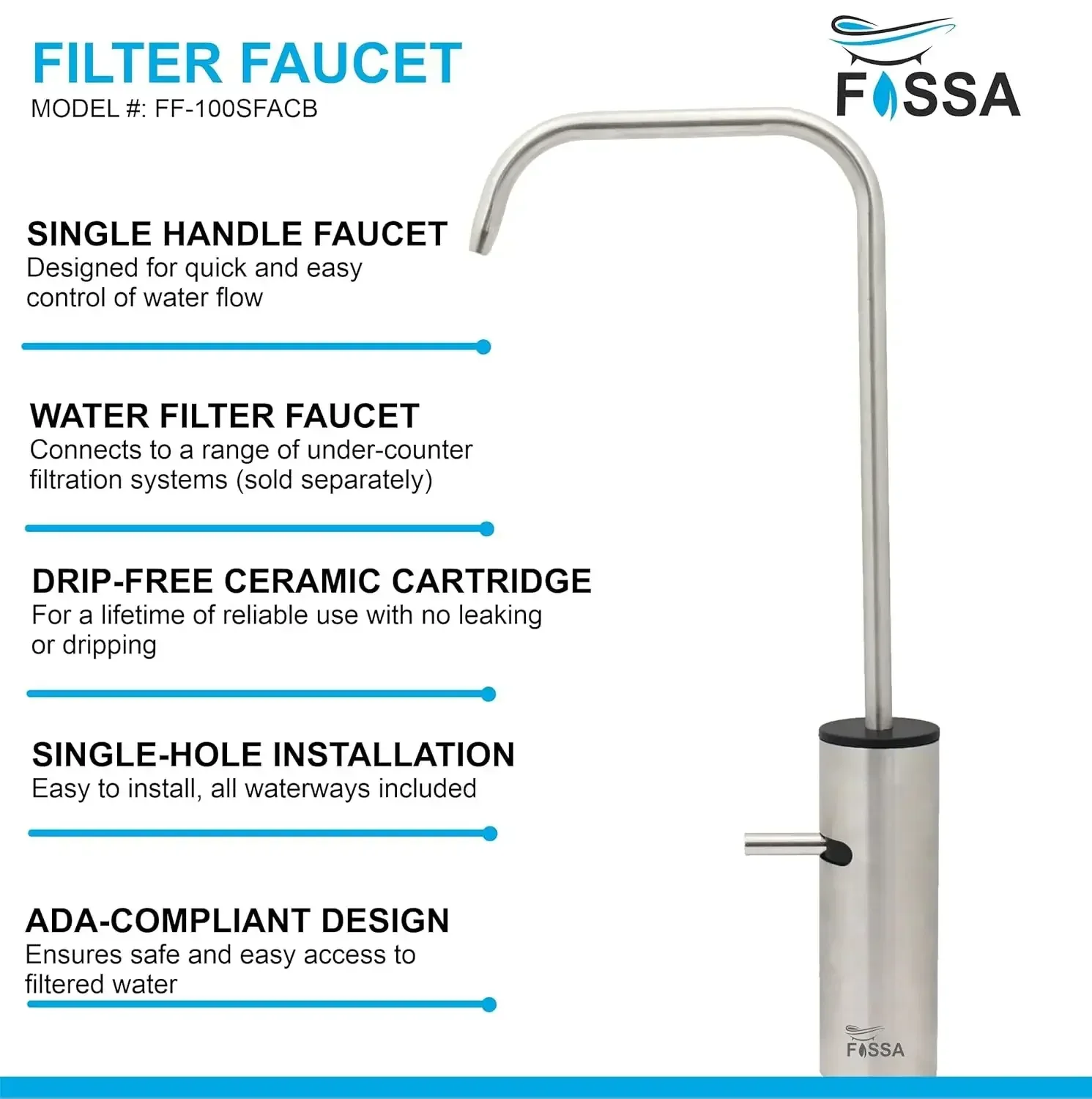 Opera L Bend RO Tap/Faucet Premium Stainless Steel Silver - Image 3