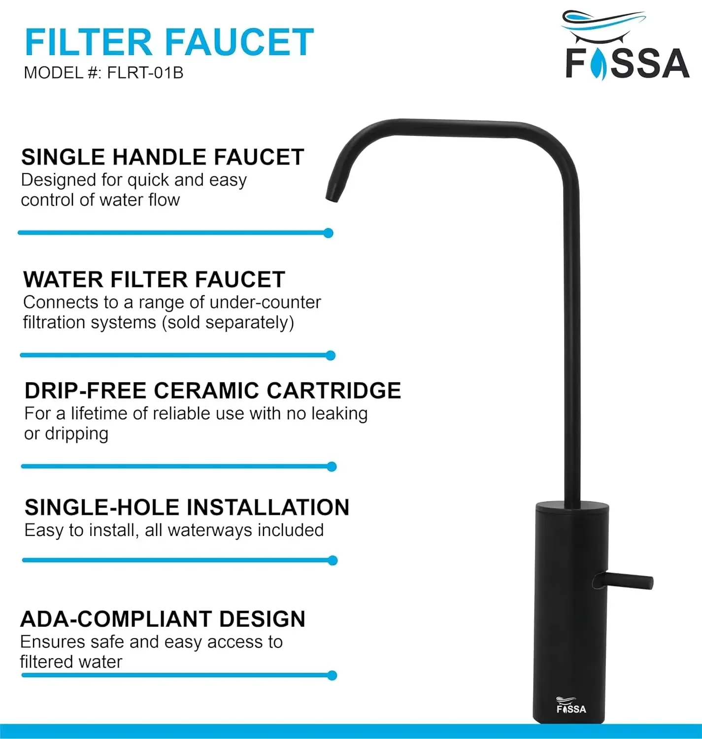 Opera L Bend RO Tap/Faucet Premium Stainless Steel Black - Image 5