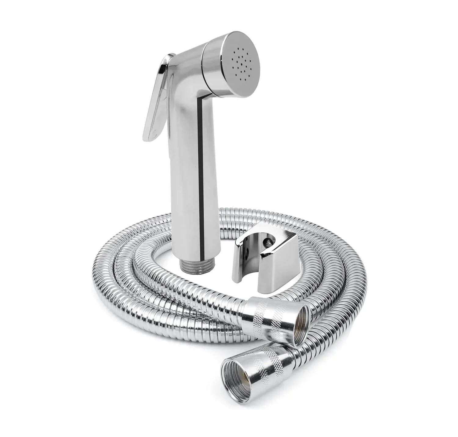 Nexus Health Faucet Toilet Hand Spray with 1 Meter Pipe & Wall Hook Silver (Leak-Proof Set)