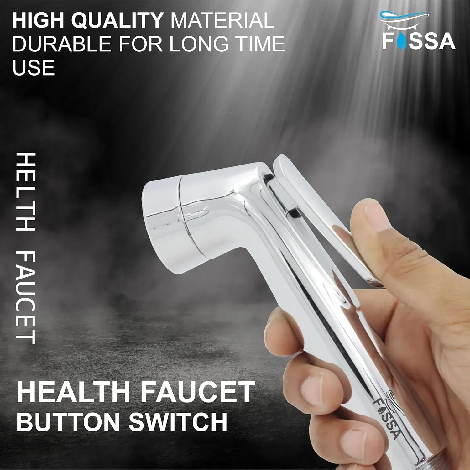 Nexus Health Faucet Toilet Hand Spray with 1 Meter Pipe & Wall Hook Silver (Leak-Proof Set) - Image 2