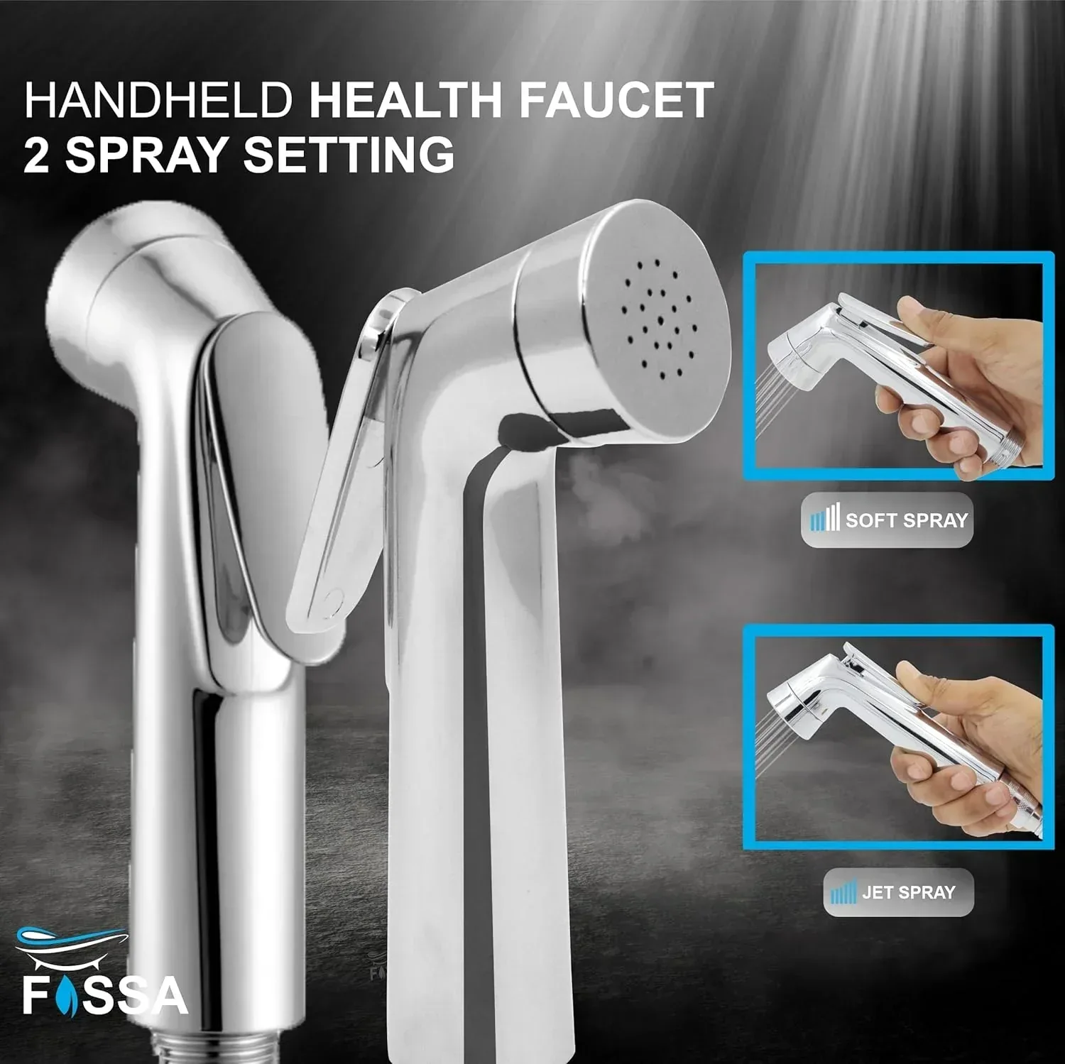 Nexus Health Faucet Toilet Hand Spray with 1 Meter Pipe & Wall Hook Silver (Leak-Proof Set) - Image 4