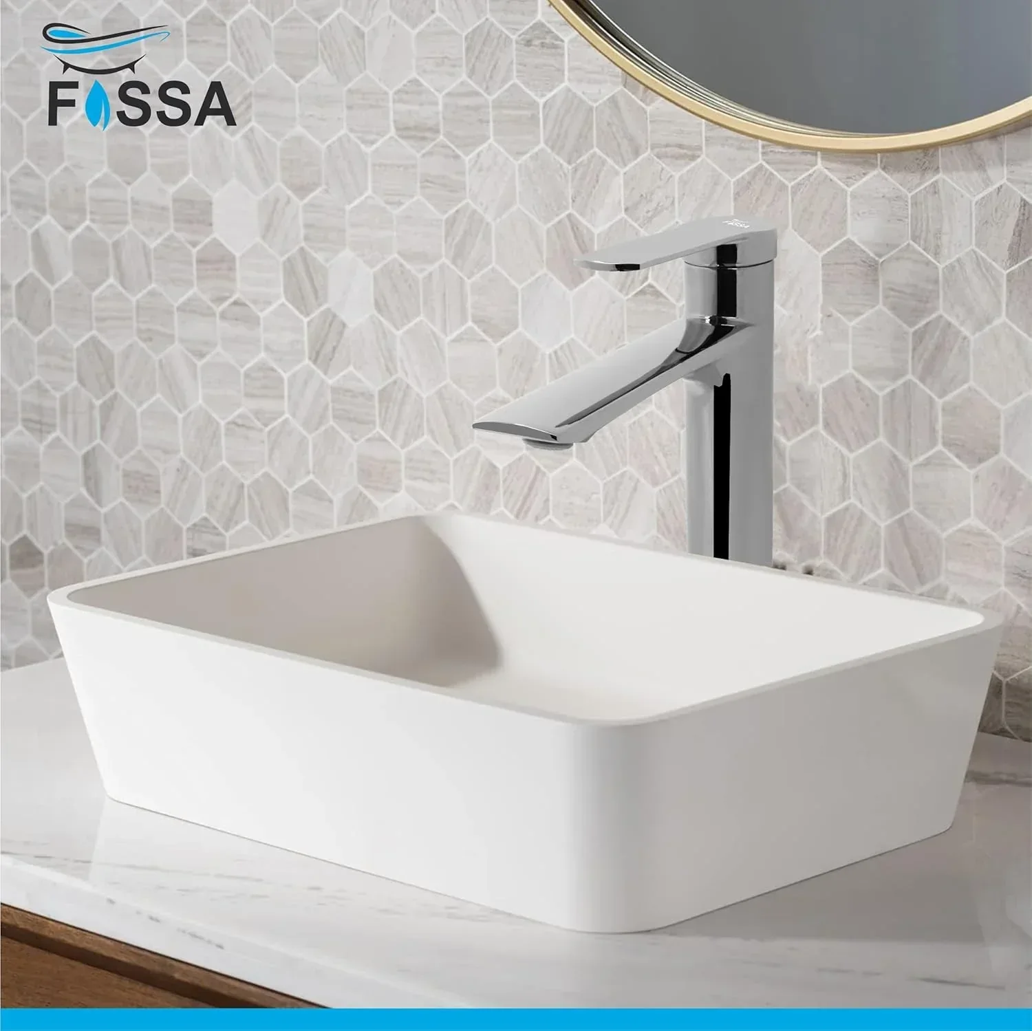 Olive Extended Body Brass Wash Basin Mixer Tap (Chrome) - Image 4