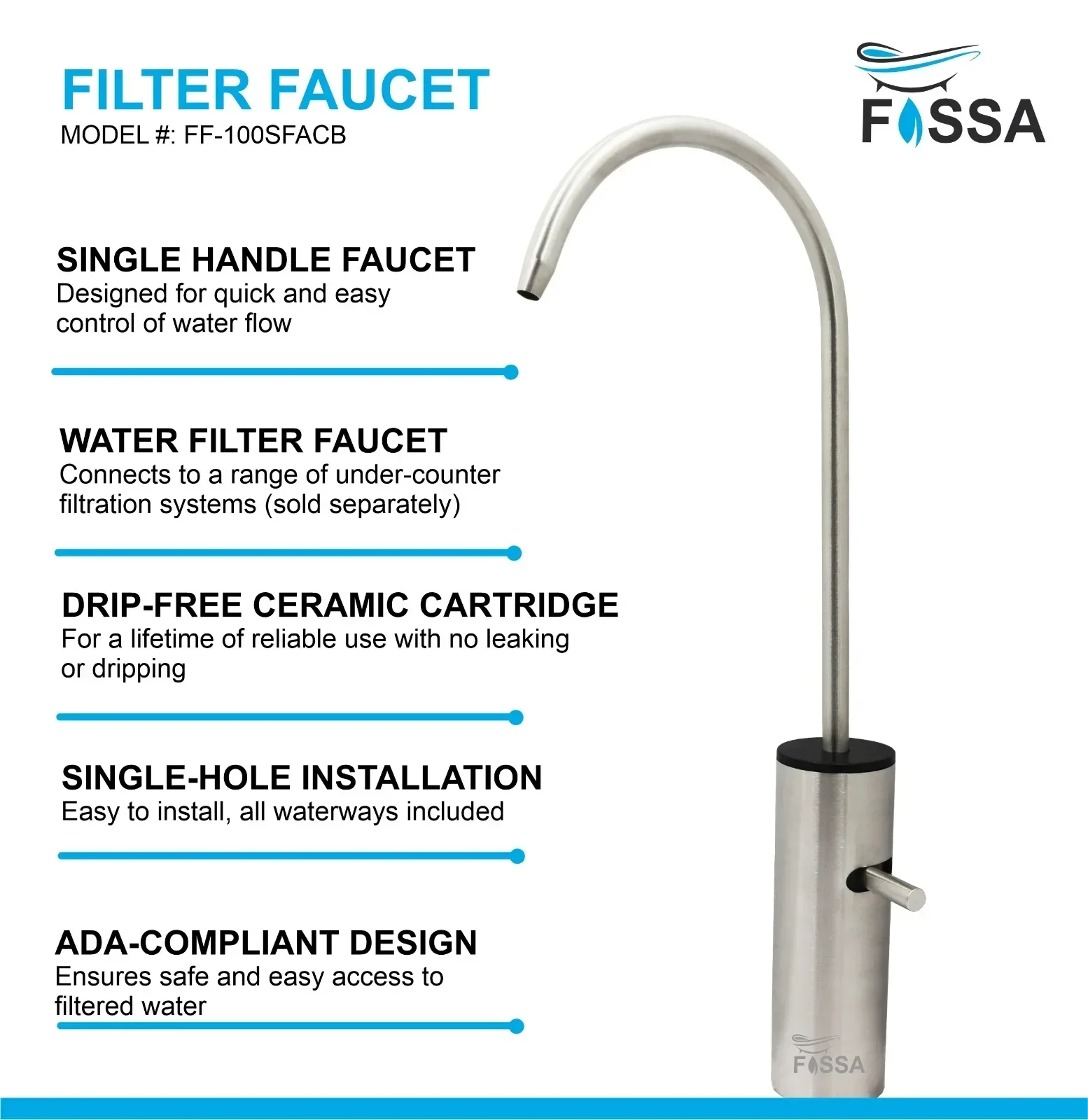 Opera J Bend RO Tap/Faucet Premium Stainless Steel Silver - Image 4