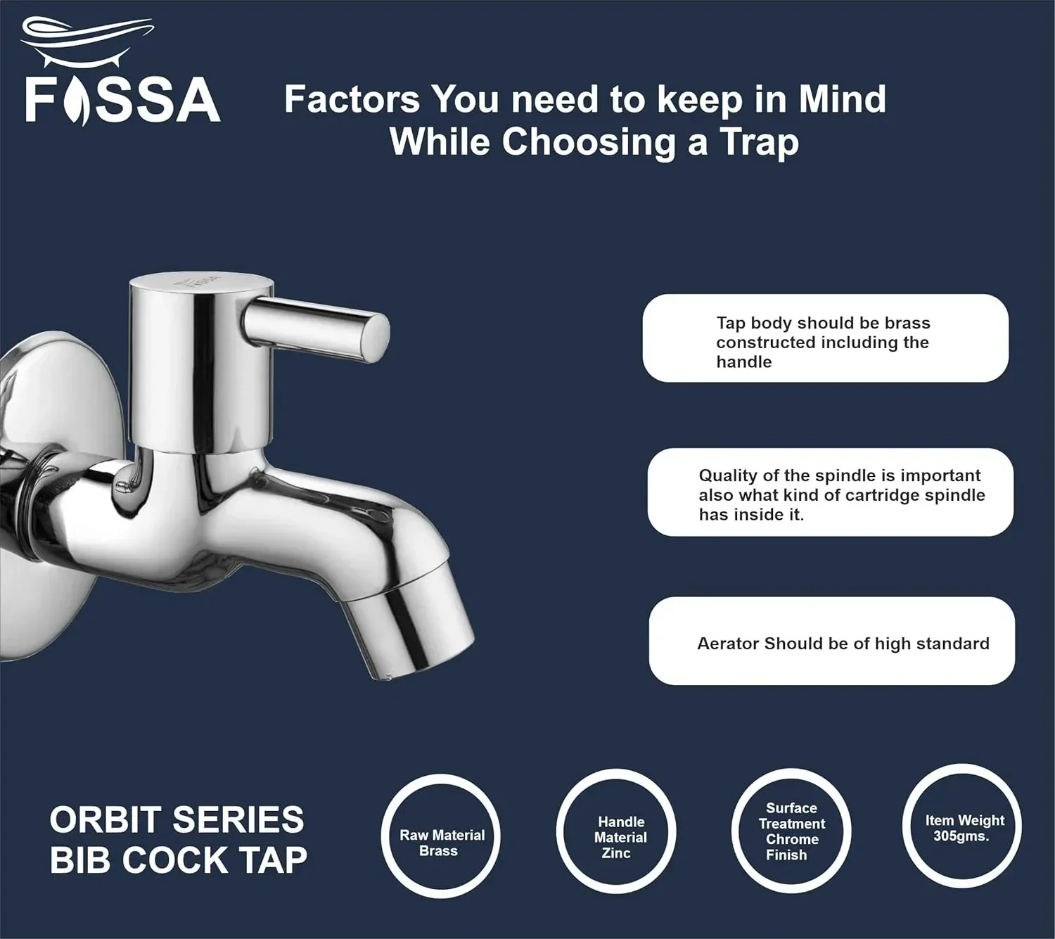 Orbit Brass Faucet Bib Cock Tap (Short Body) - Image 3