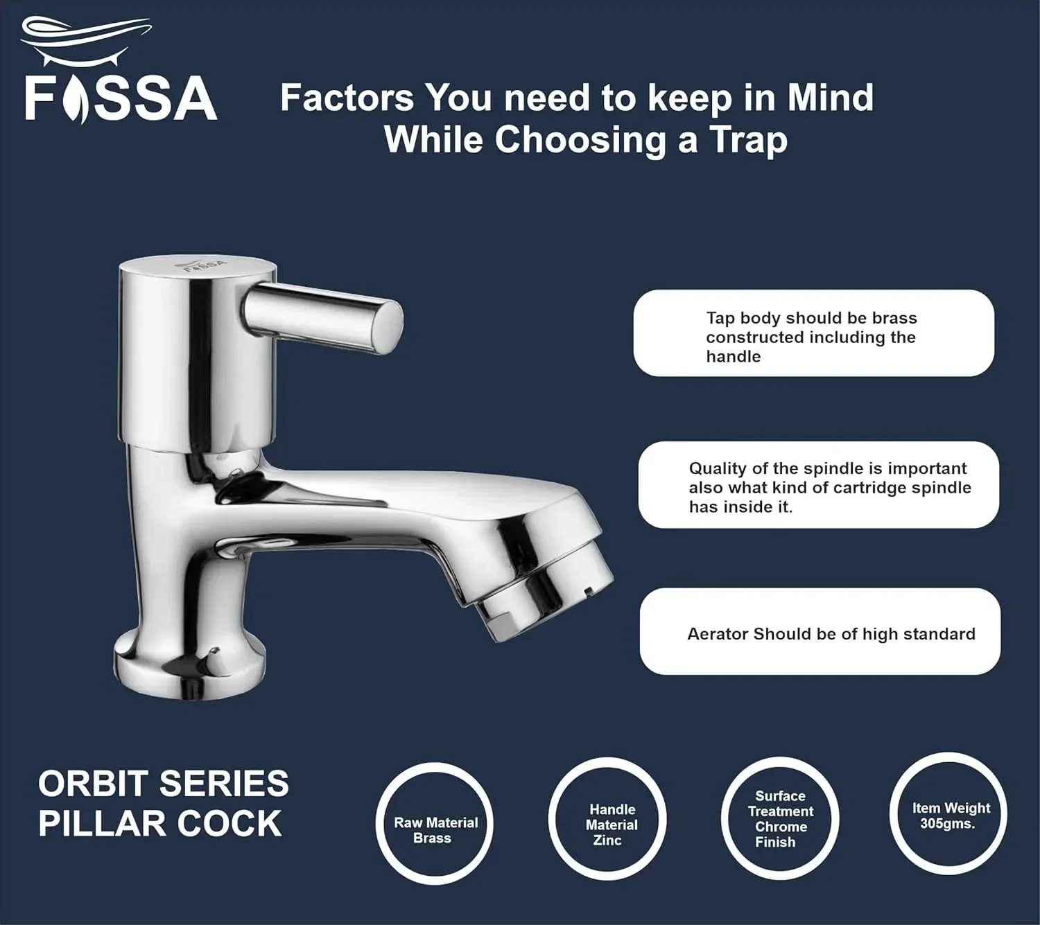 Orbit Brass Faucet Pillar Cock Tap - Image 5