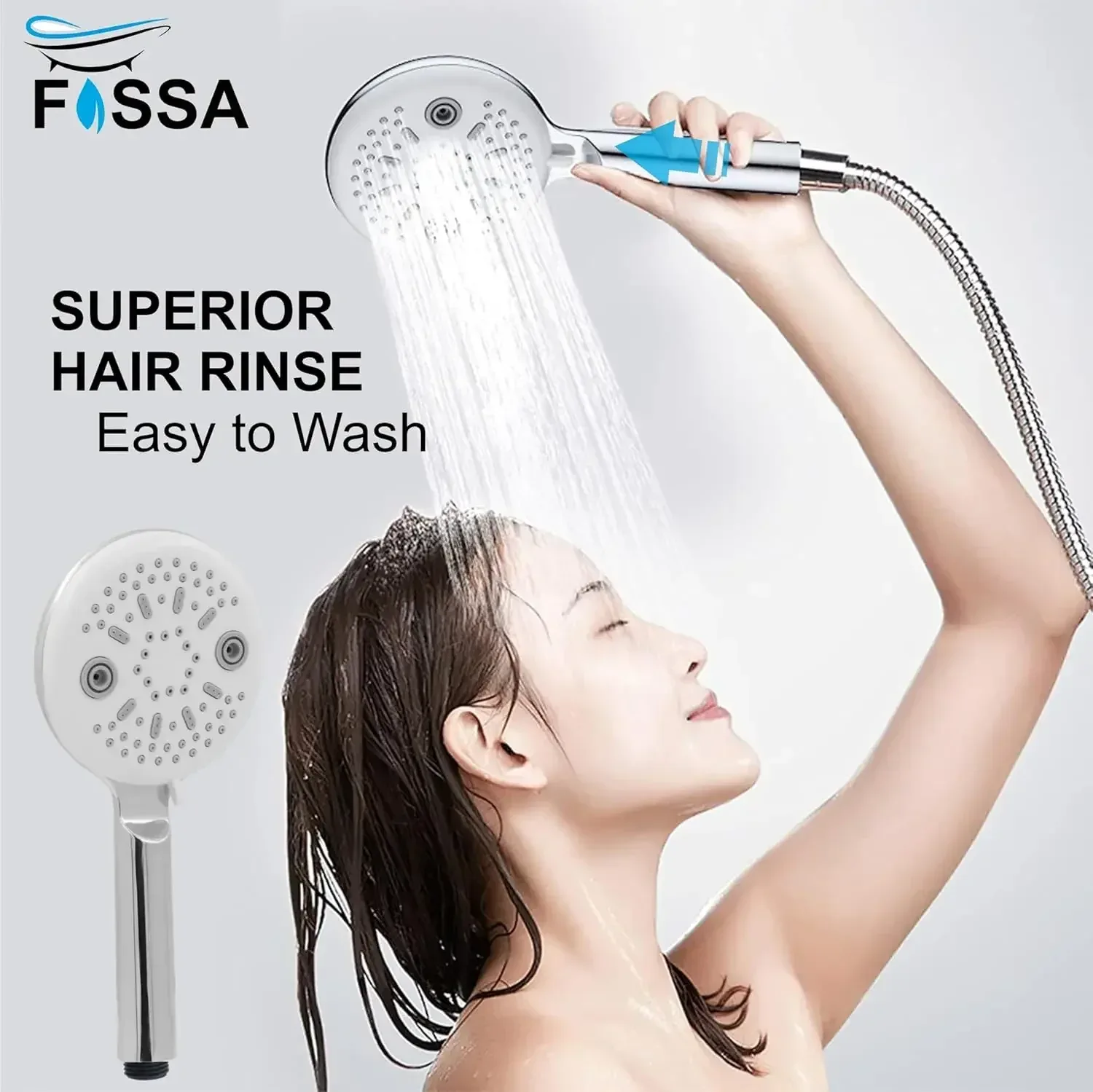 Panda 3 Sprey Modes Chrome Finish Hand Shower With 1.5 Meter Hose Pipe & Hook - Image 5