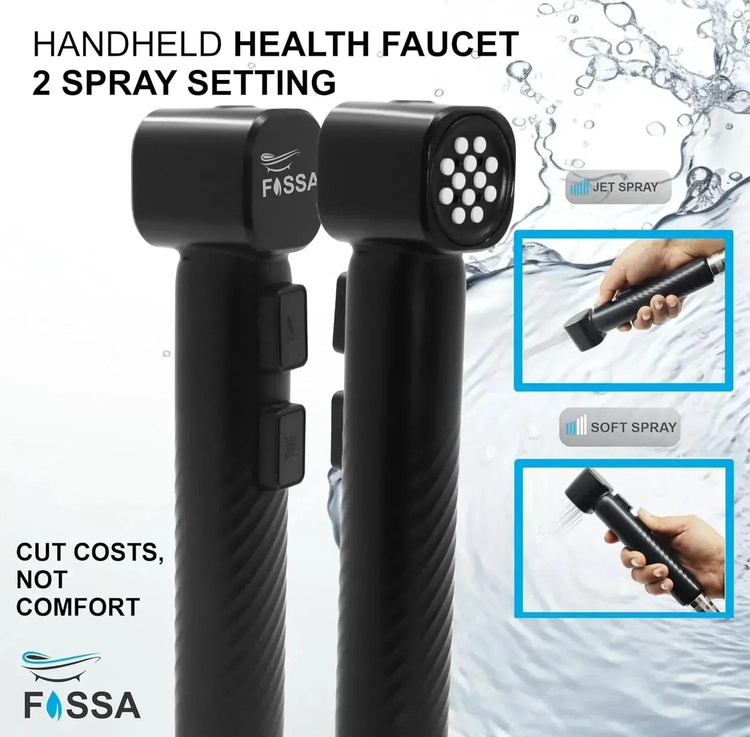 Pearl Black ABS Health Faucet with 1 Meter 304-Grade SS Hose Pipe & Hook - Image 4