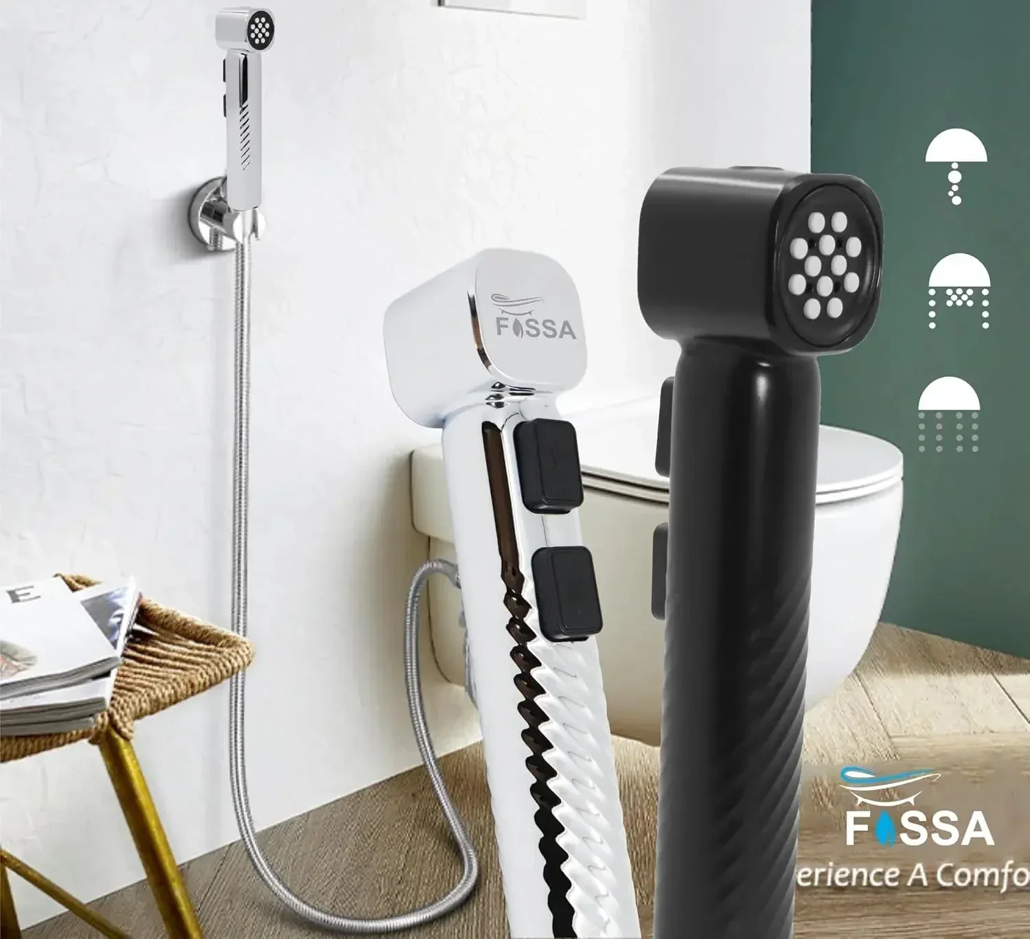 Pearl Black ABS Health Faucet with 1 Meter 304-Grade SS Hose Pipe & Hook - Image 5