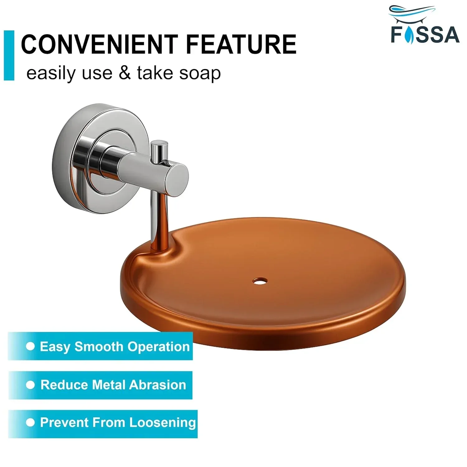 Round Stainless Steel Wall Mounted  Soap Dish – silver + Rose Gold - Image 3