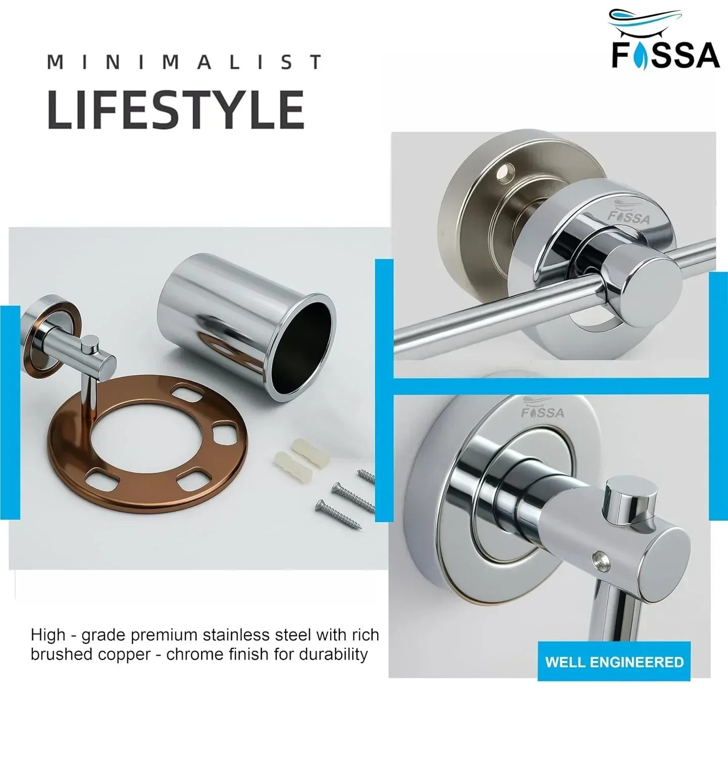 Round Stainless Steel Wall Mounted  Soap Dish – silver + Rose Gold - Image 4