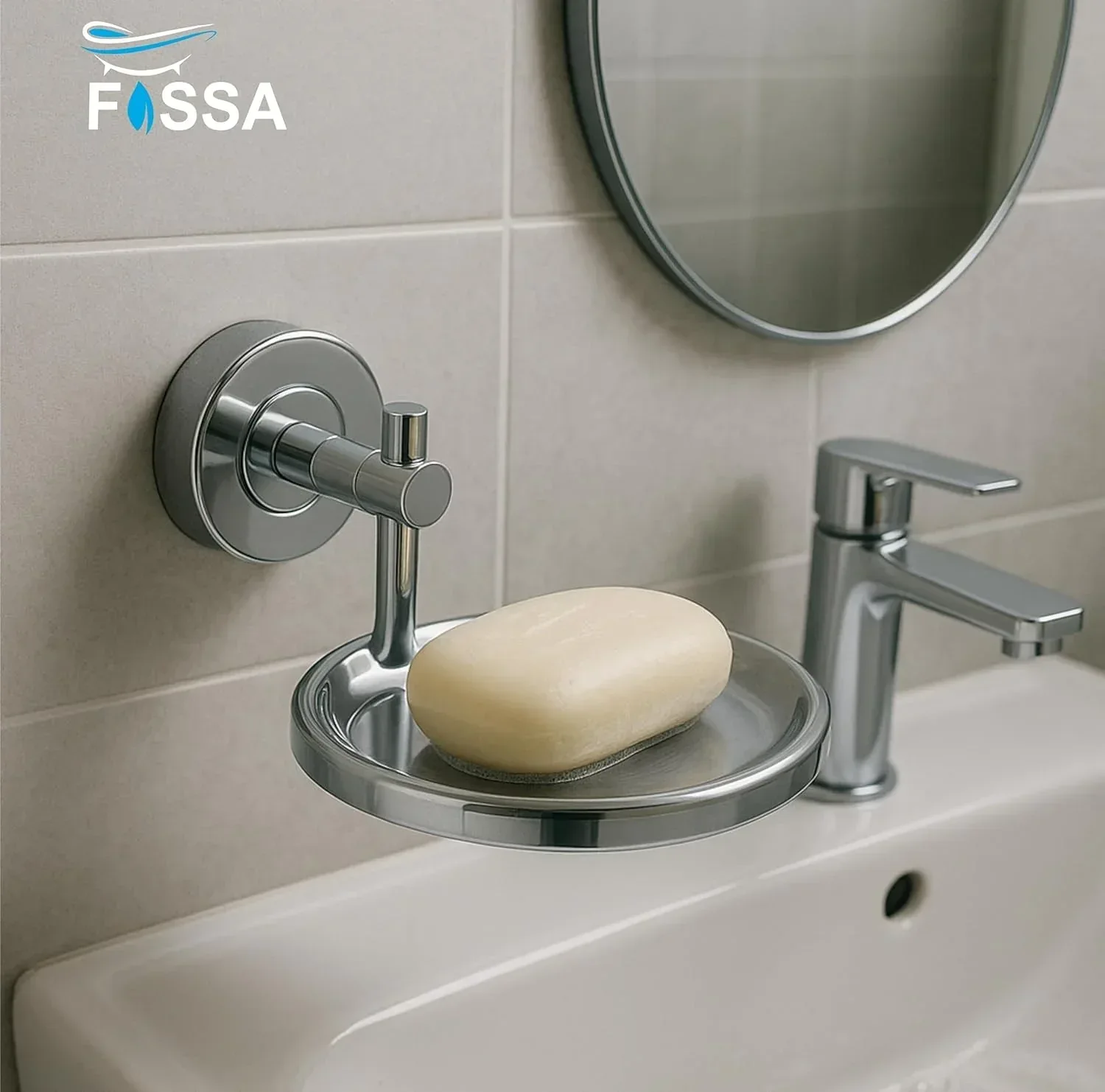 Round Stainless Steel Wall Mounted Soap Dish –Silver