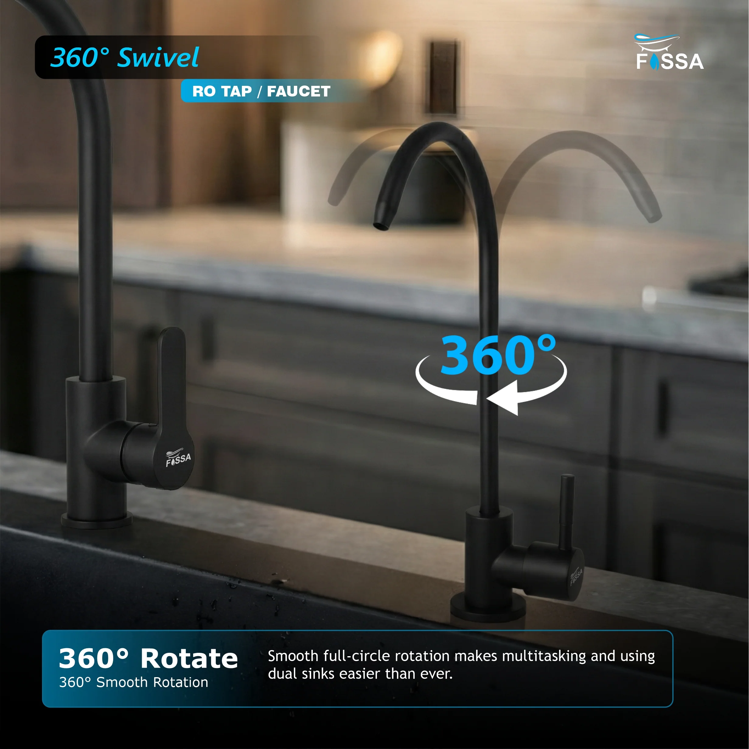 RO Tap/Faucet Premium Stainless Steel Black - Image 4