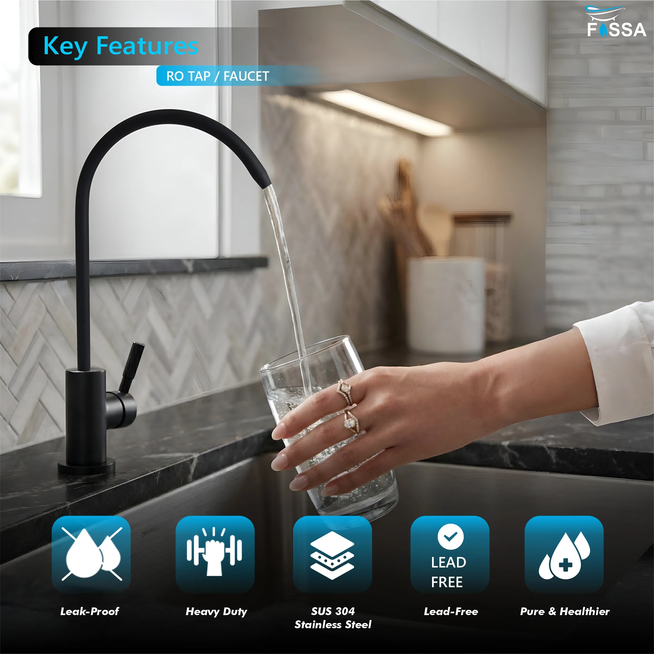 RO Tap/Faucet Premium Stainless Steel Black - Image 6