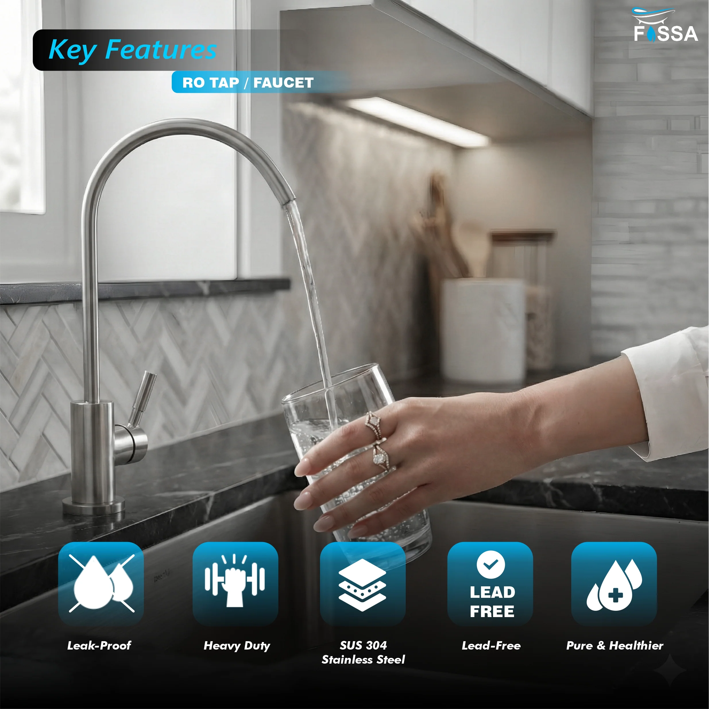 RO Tap/Faucet Premium Stainless Steel Silver - Image 4