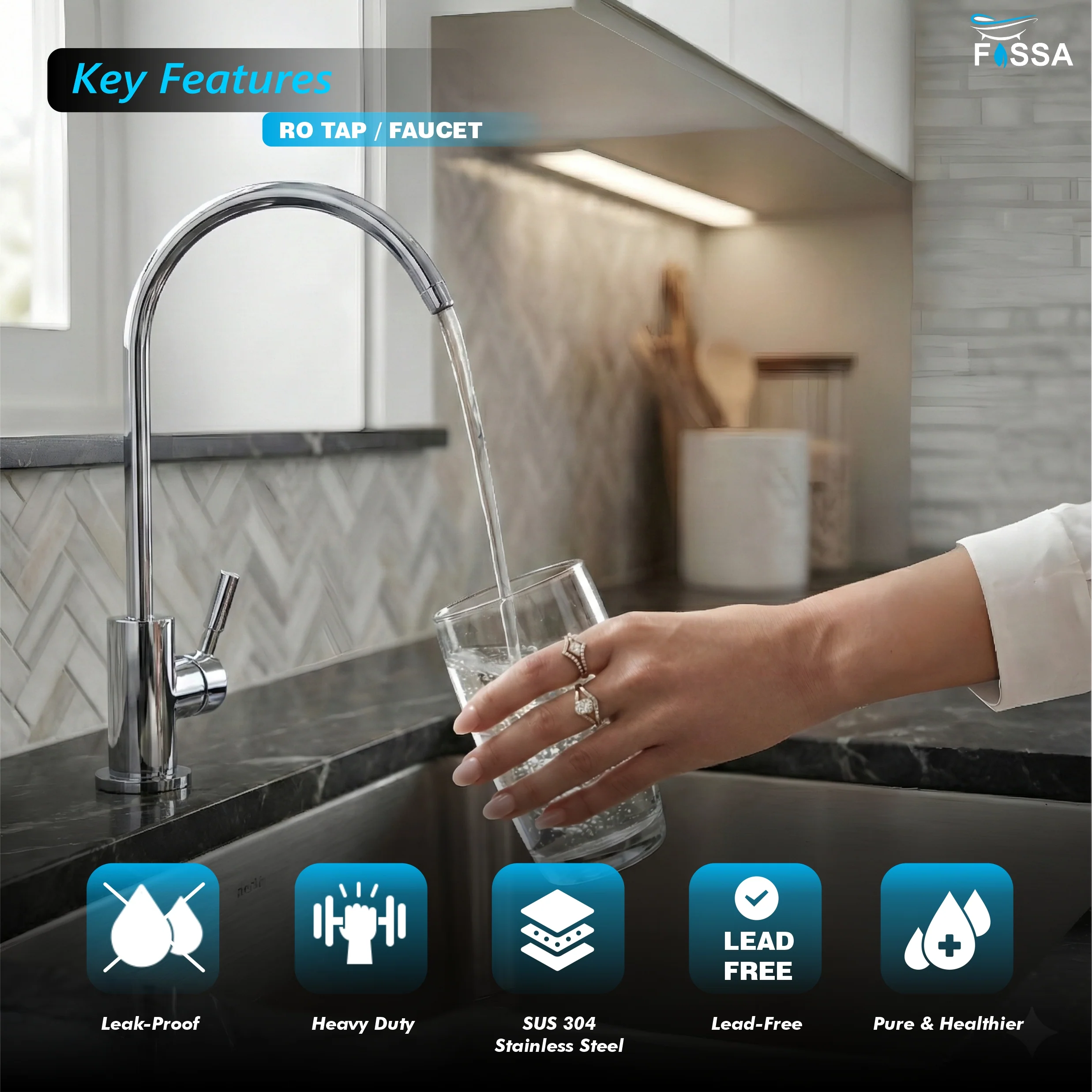 RO Tap/Faucet Premium Stainless Steel Chrome - Image 4