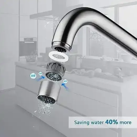 Single-Flow L Bend 360° Hot & Cold Brass Stainless Steel Kitchen Mixer Faucet Silver - Image 4