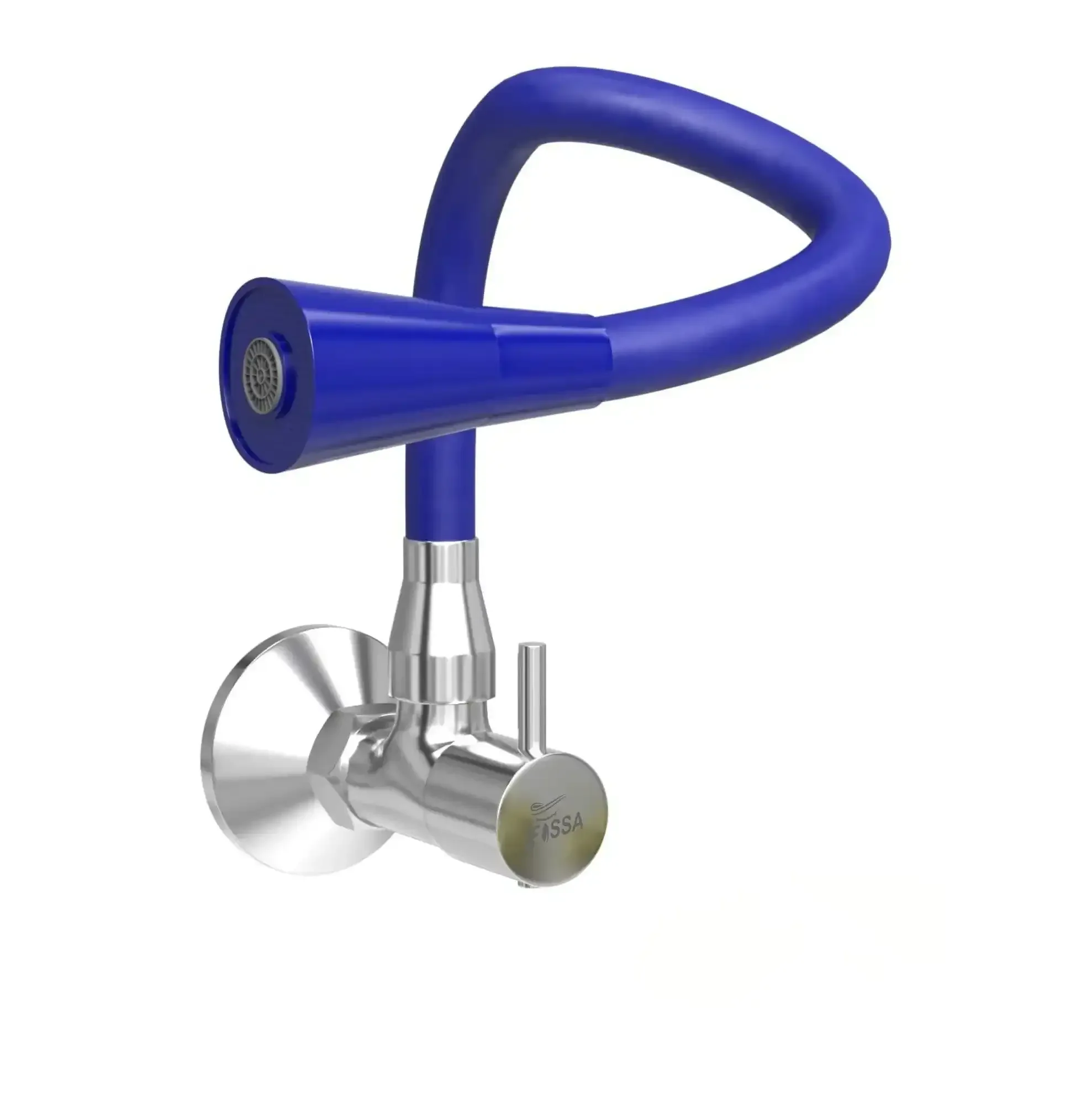 Brass Sink Cock Single-Flow Stainless Steel Flexible 360° Swivel Spout Kitchen Sink Tap Blue