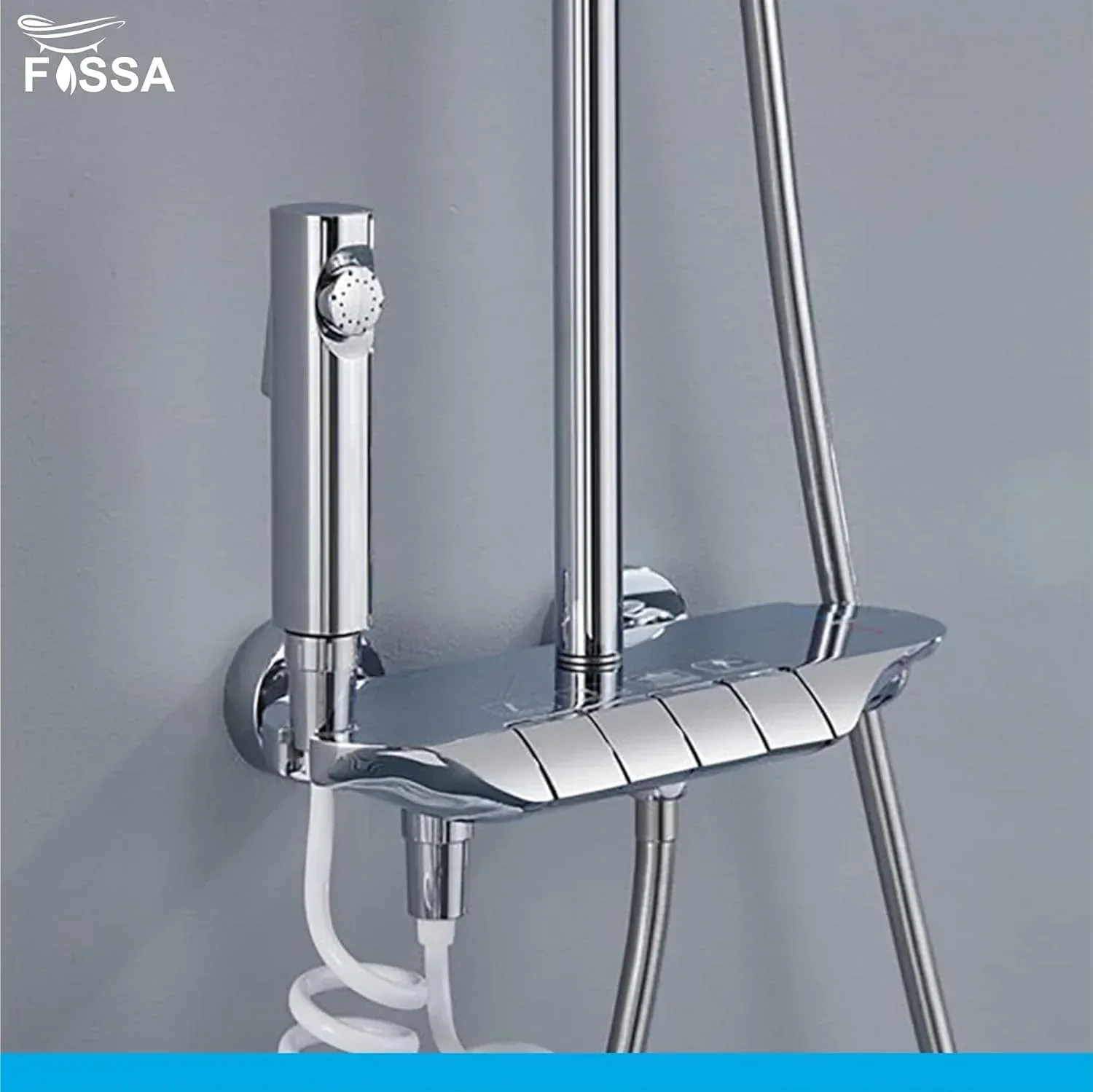 Smart Shower Panel With Piano Button Set (Chrome) - Image 4