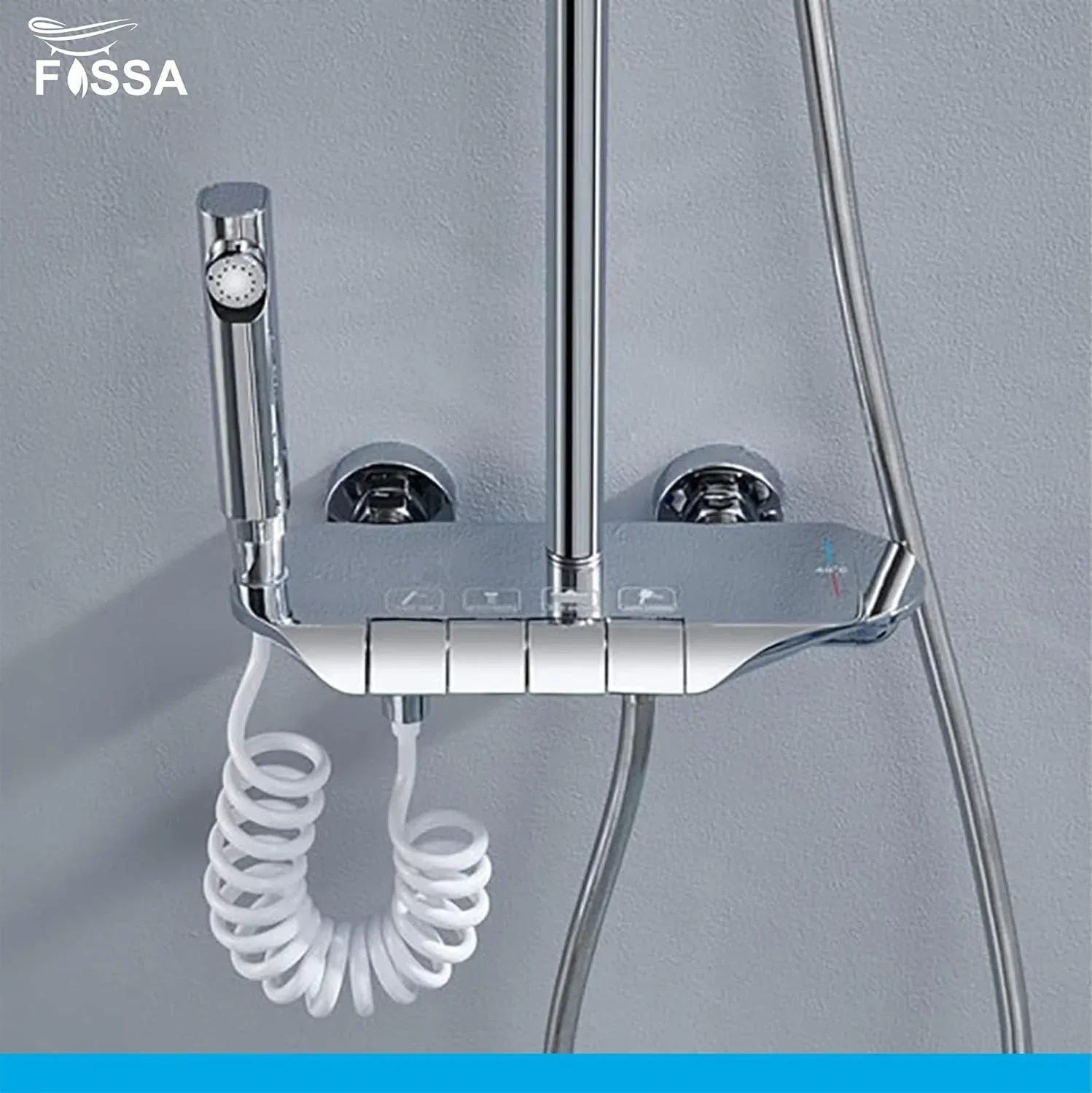 Smart Shower Panel With Piano Button Set (Chrome) - Image 5