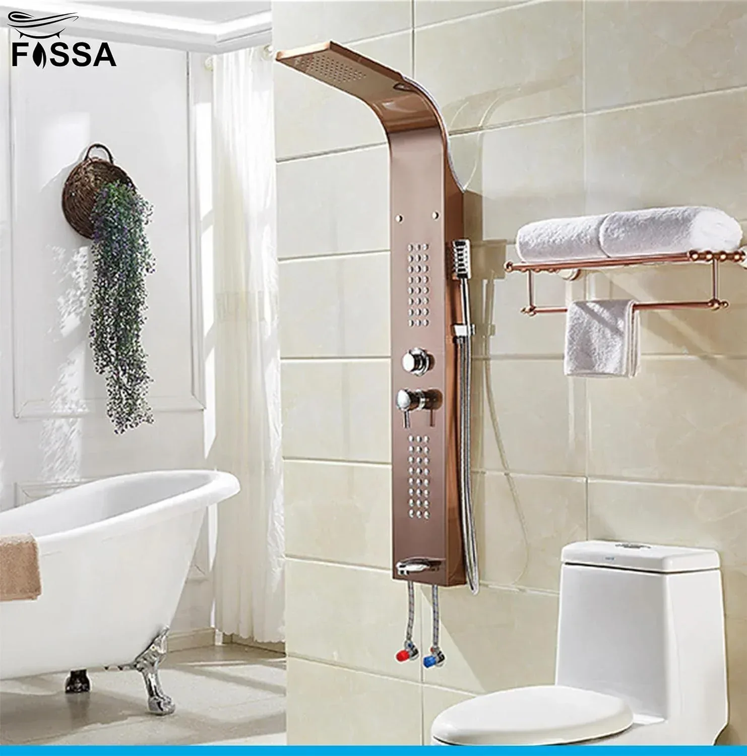 Smart Waterfall Shower Panel Set (Rose Gold) - Image 7