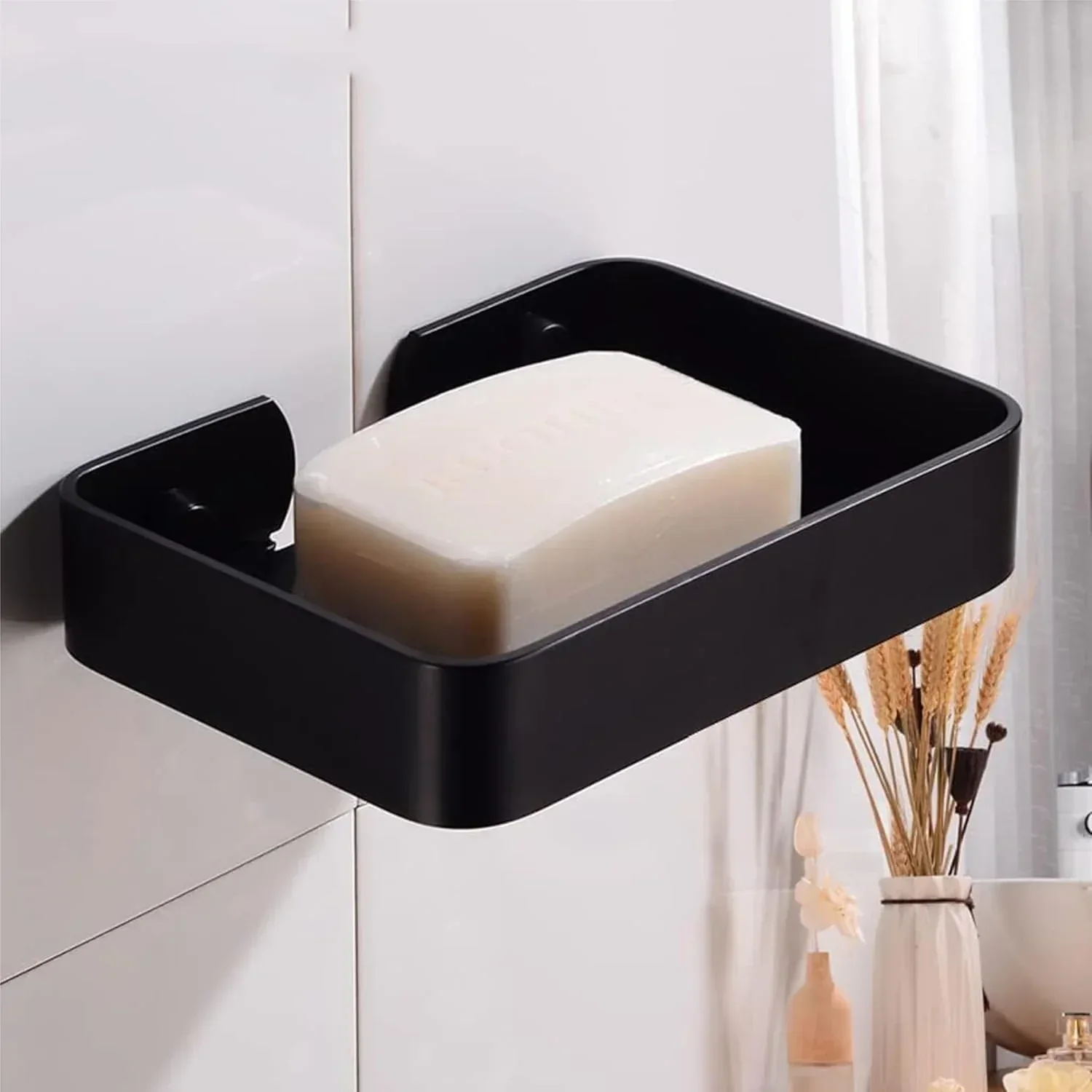 Square Stainless Steel Wall Mounted Soap Dish – Black