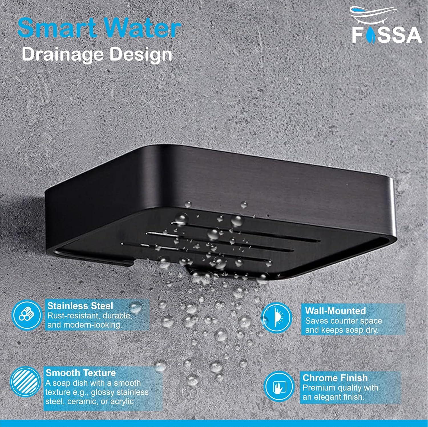 Square Stainless Steel Wall Mounted Soap Dish – Black - Image 3